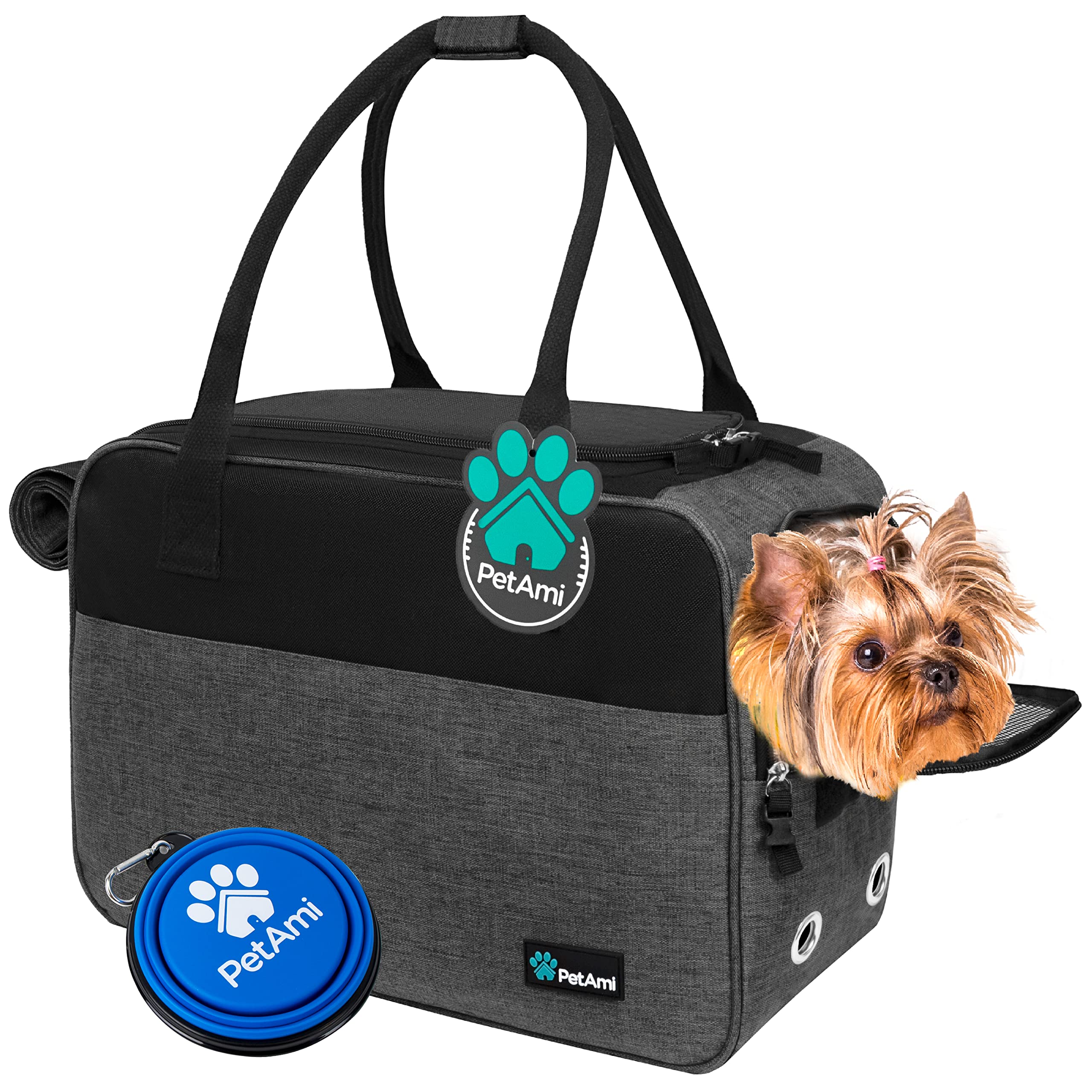 PetAmi Dog Purse Carrier for Small Dogs, Airline Approved Soft Sided Pet Carrier with Pockets, Ventilated Dog Carrying Bag for P