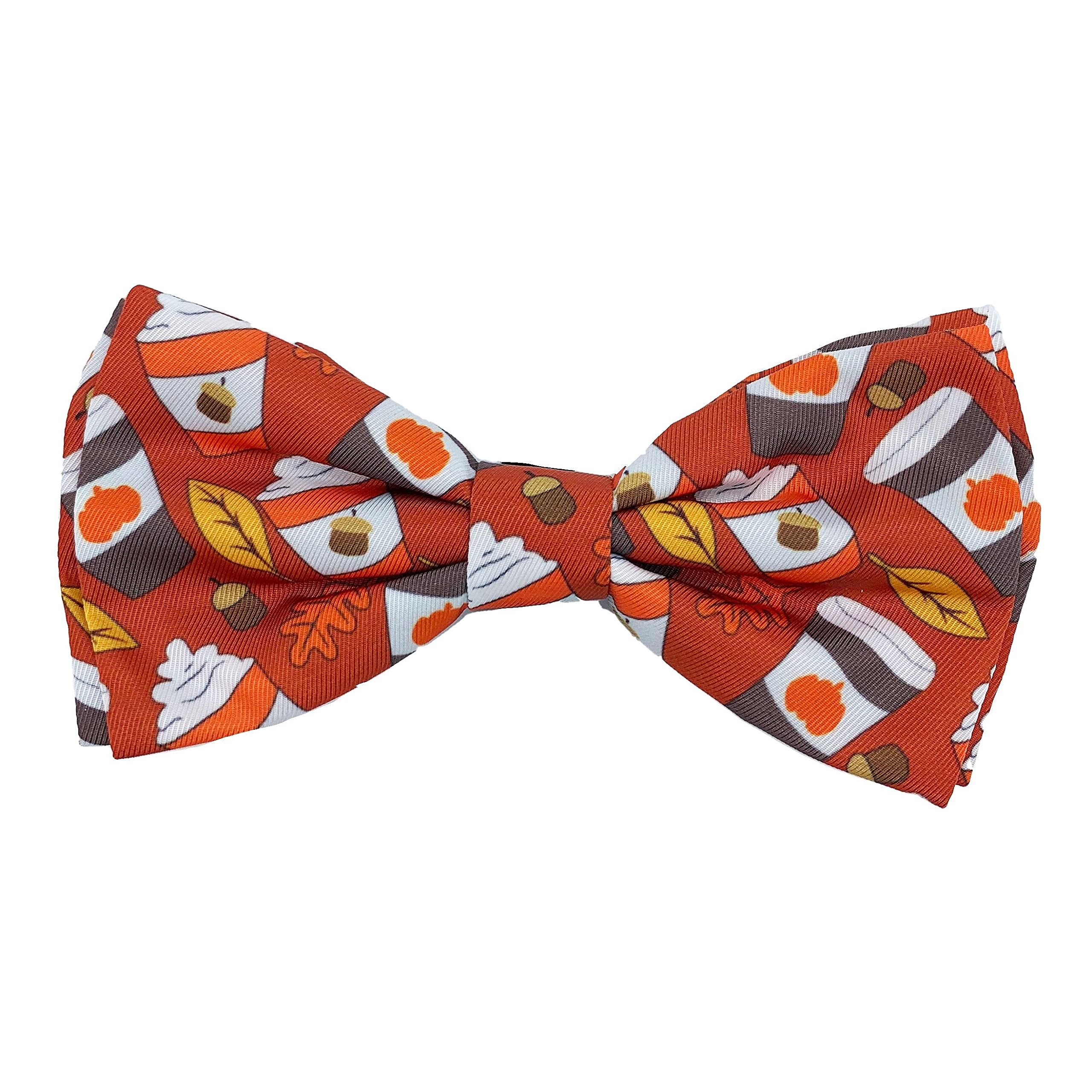 Huxley & Kent Bow Tie For Pets | Pupkin Spice Latte (Large) | Fall Bow Tie Collar Attachment | Fun Bow Ties For Dogs & Cats | Cu