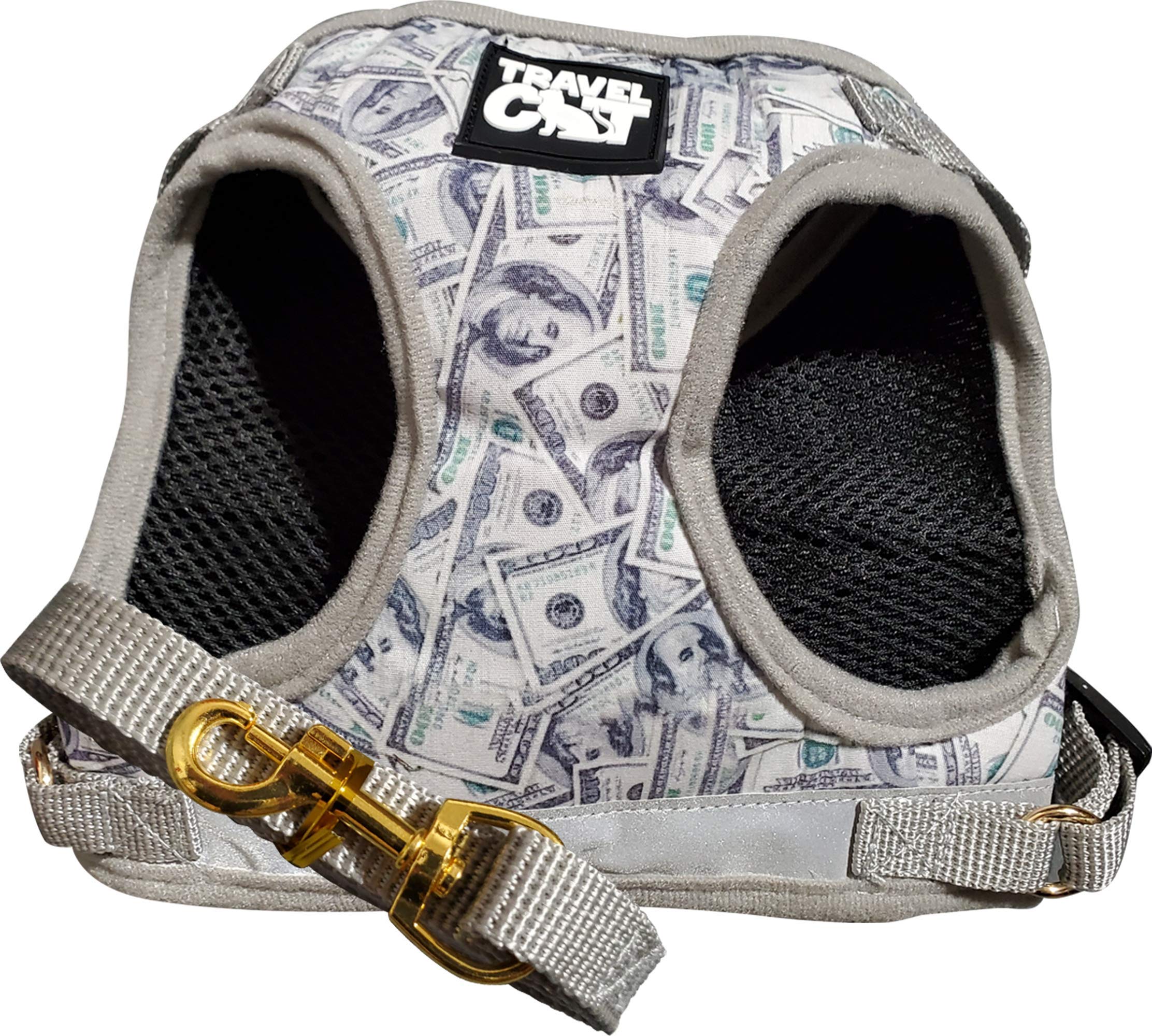 Travel Cat & Stray Cat Harness And Leash Set - Adjustable Fit Mesh Cat Harness And Reflective Strap - Comfort Escape Proof Harness For Cats, Kitten For Outdoor Walking, Hiking (Extra Small, Cashcat)