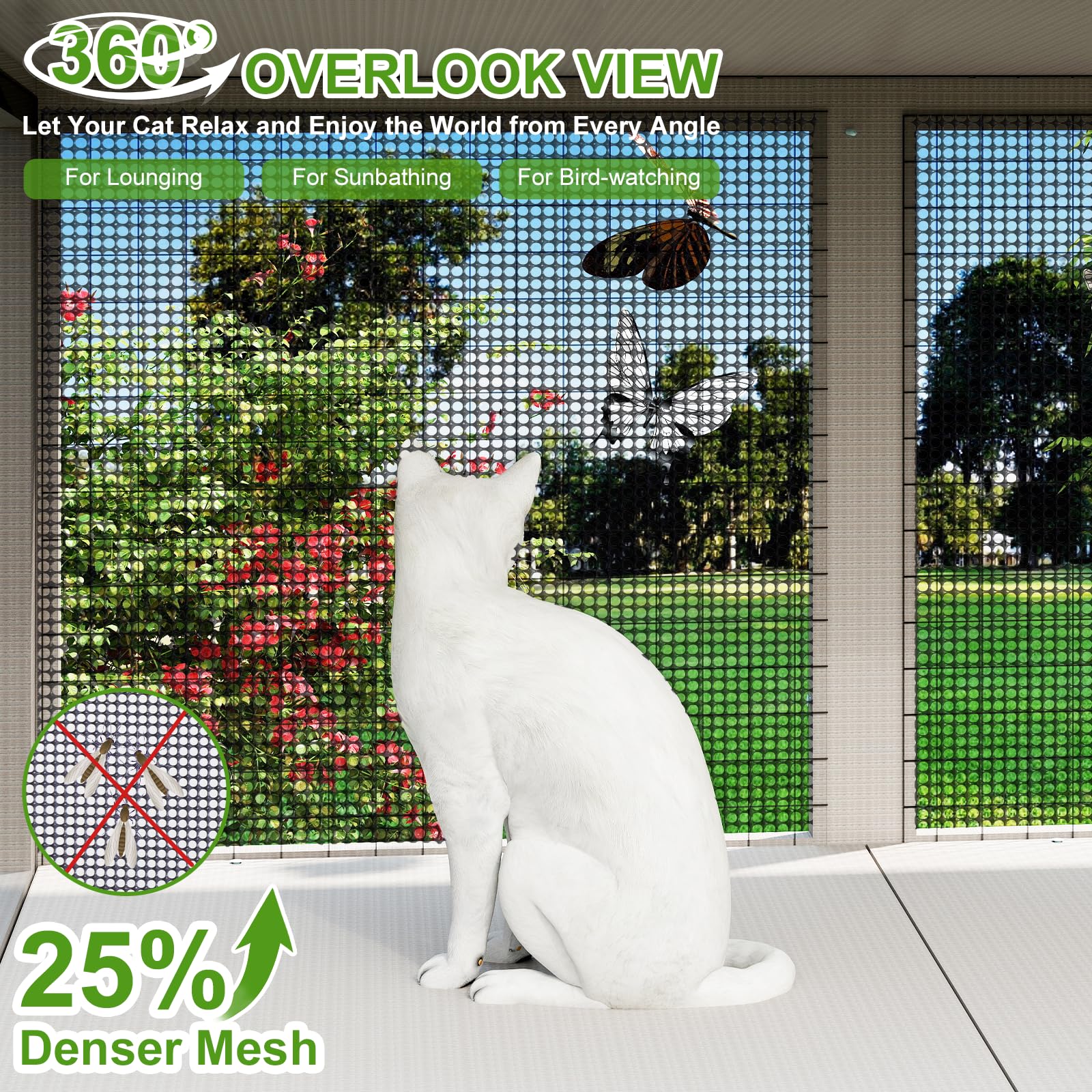 Petscosset Cat Window Box, Catio Outdoor Cat Enclosure For Sunbathing, Napping & Bird Watching, Sturdy Window Perch For Indoor C
