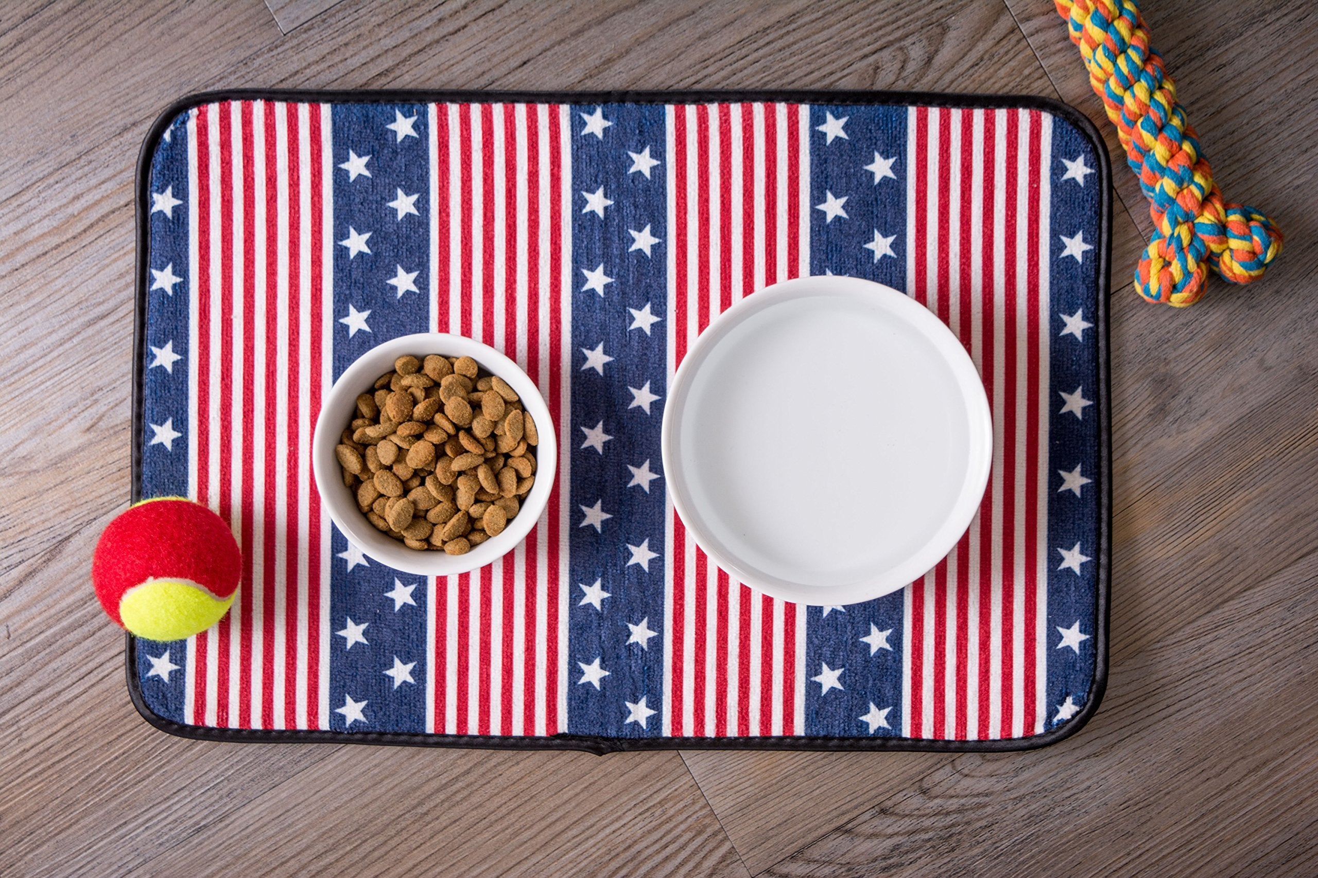 Bone Dry Ceramic Food & Water Bowls for Pets Non-Slip for Secure, Less Messy Feeding, Microwave & Dishwasher Safe, Single Dish L
