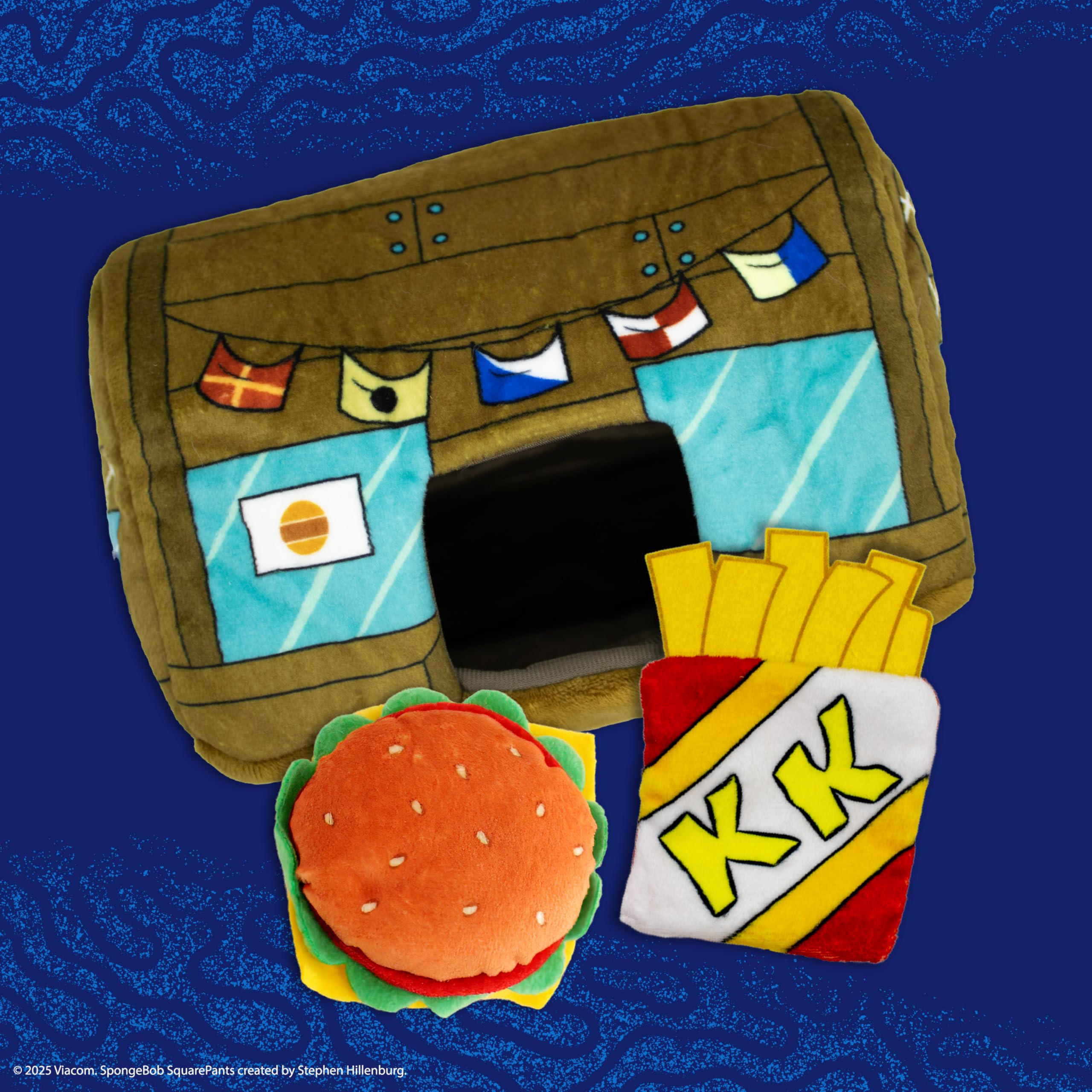 Design Lab, Inc. Spongebob Squarepants Official Merchandise | Spongebob Stuffed Animal Dog Toys | Krusty Crab, Burger & Fries -