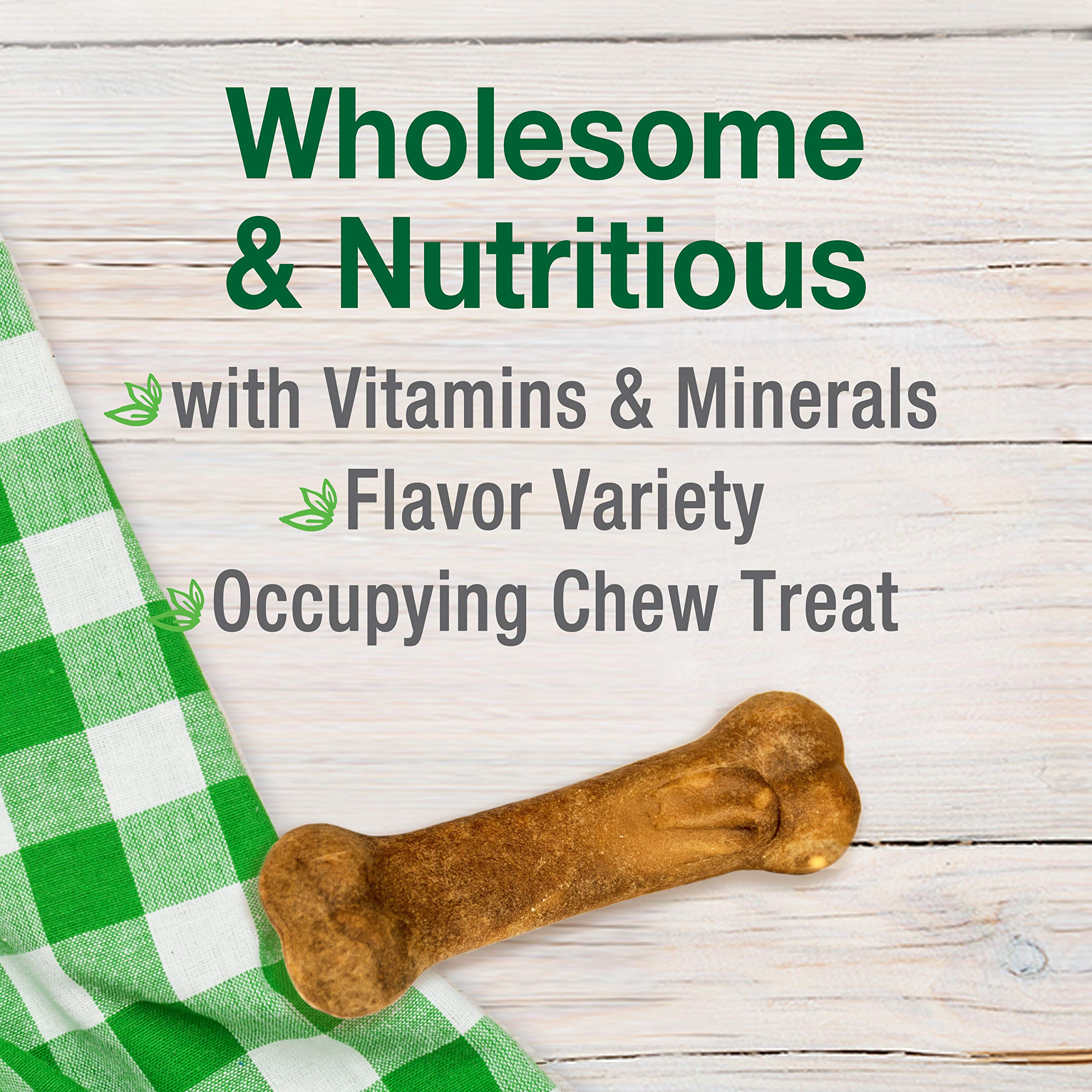 Nylabone Healthy Edibles Natural Dog Chews Long Lasting Roast Beef & Chicken Flavor Treats for Dogs, Small/Regular (24 Count)