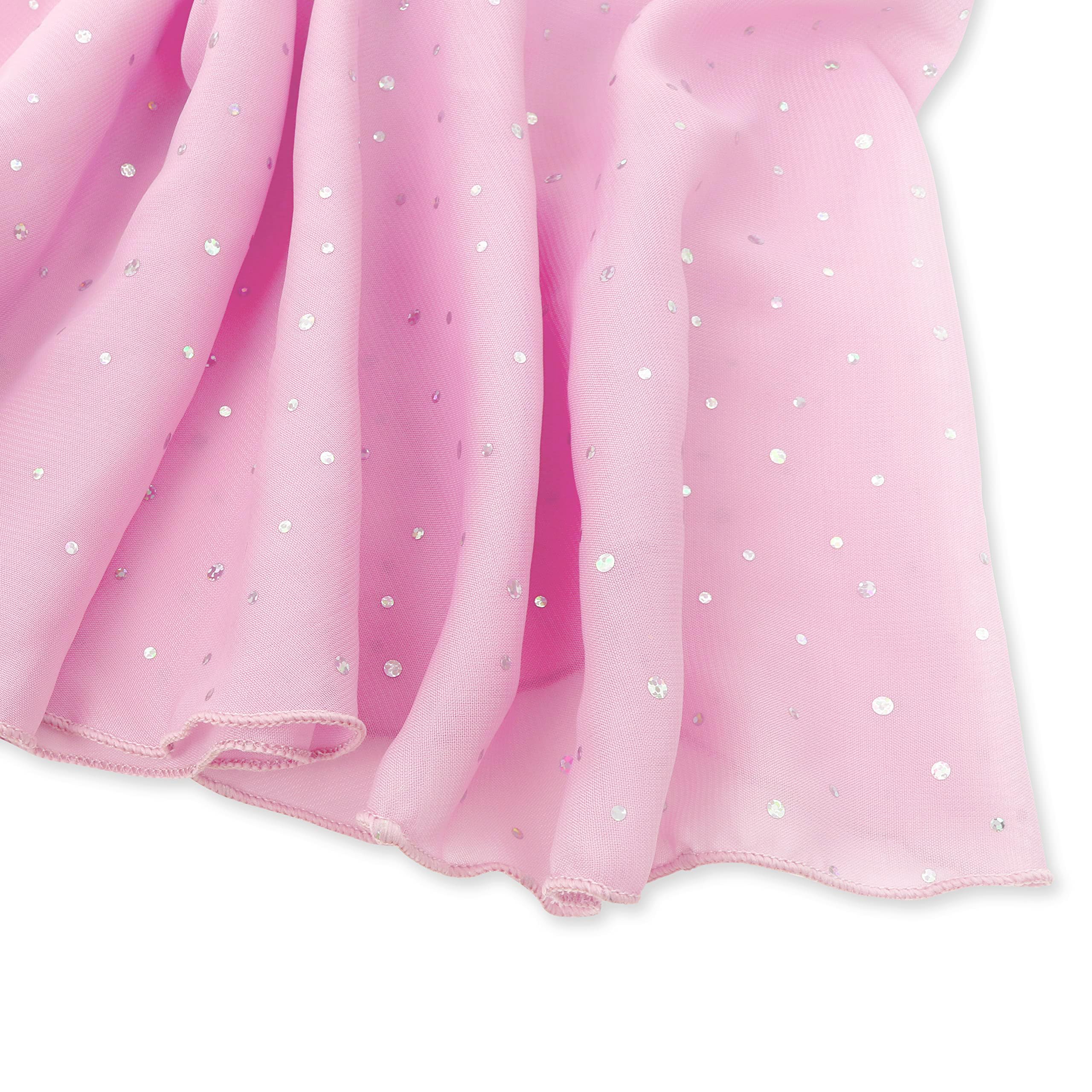 Eqsjiu Pink Ballet Leotards For Girls 5T Size 6 6-7 Years Old 5-6X Skirted Leotards With Skirts Ruffle Sleeve Dance Leotards For