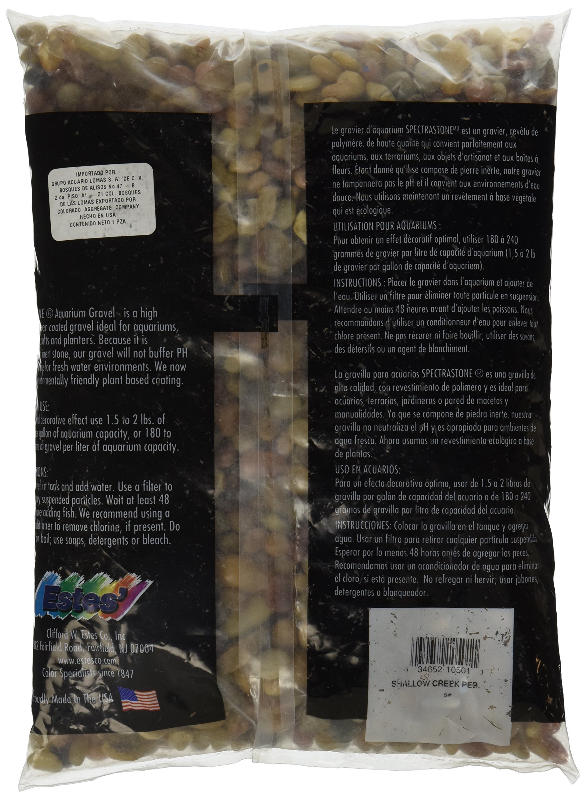 Spectrastone Shallow Creek Pebble For Freshwater Aquariums, 5-Pound Bag