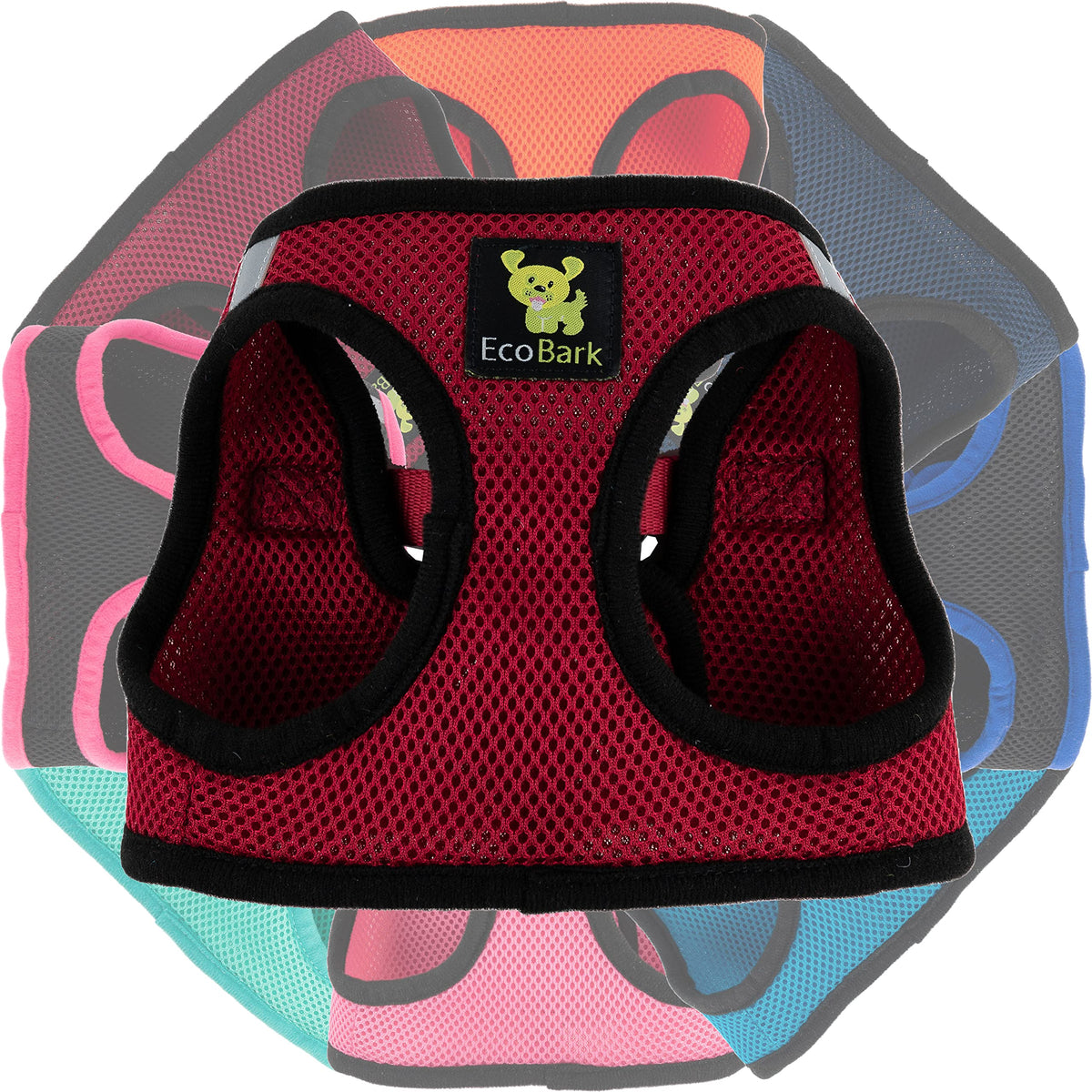 Ecobark Step In Dog Harness - Eco-Friendly Dog Harnesses For For Small & Medium Breed Dogs - Reflective And Adjustable Chest Body Halter Vest -Soft Luxurious Mesh (Burgundy, Xl)