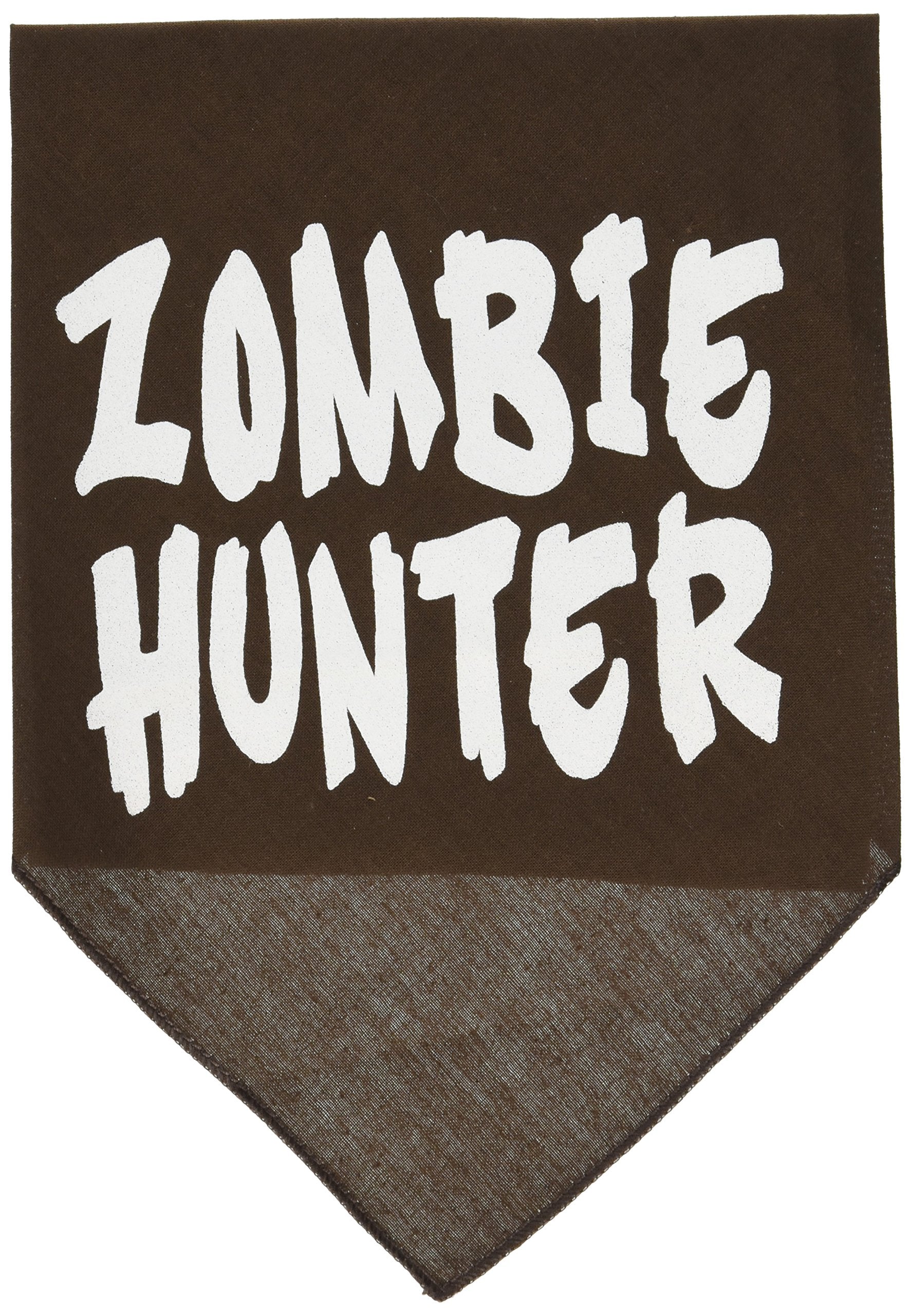 Halloween Pet and Dog Bandana Screen Printed, &quot;Zombie Hunter&quot; Cocoa Large