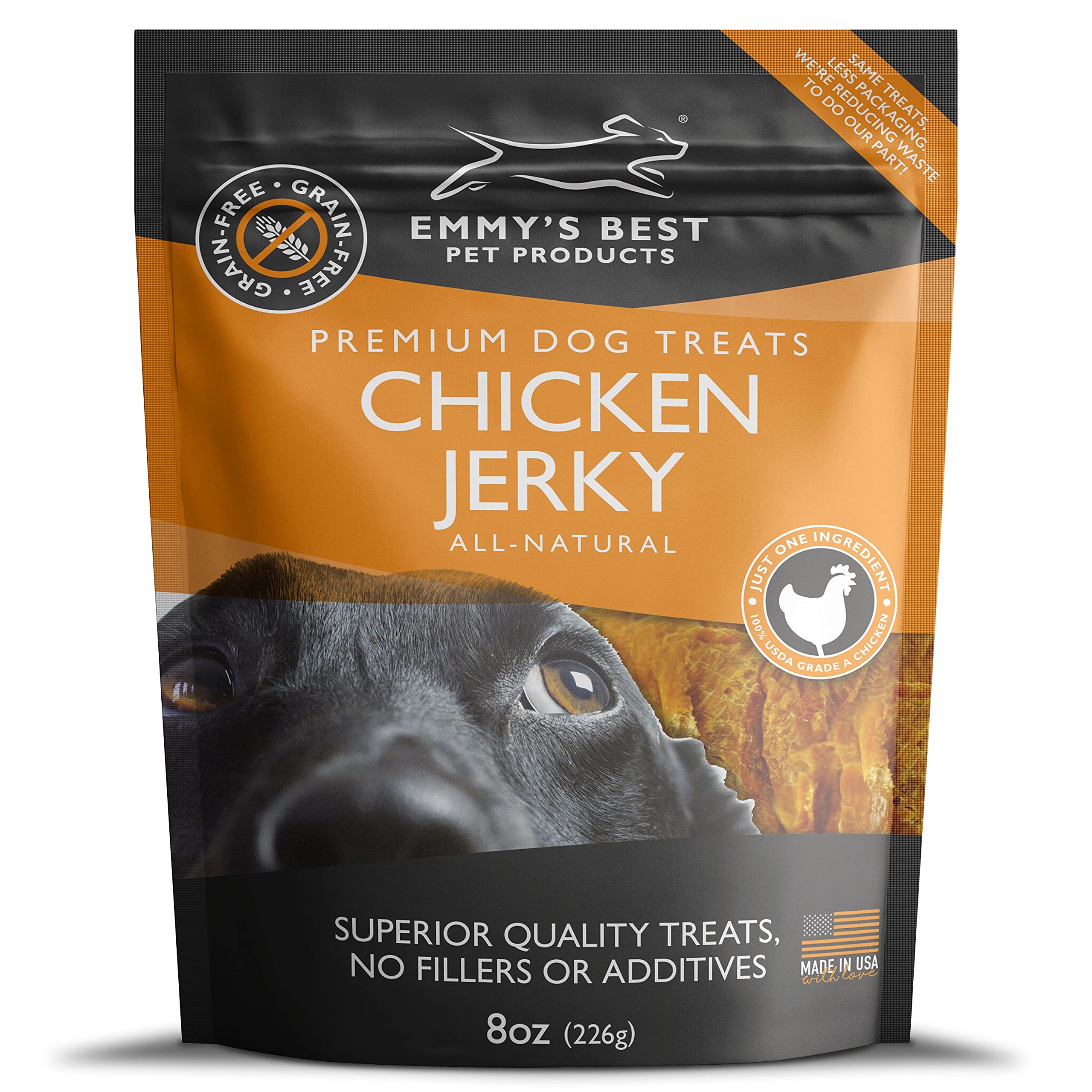 EBPP Chicken Jerky Dog Treats Made in USA - 100% Natural Jerky Treats Made with Real Chicken - Grilled Chicken Strips for Medium