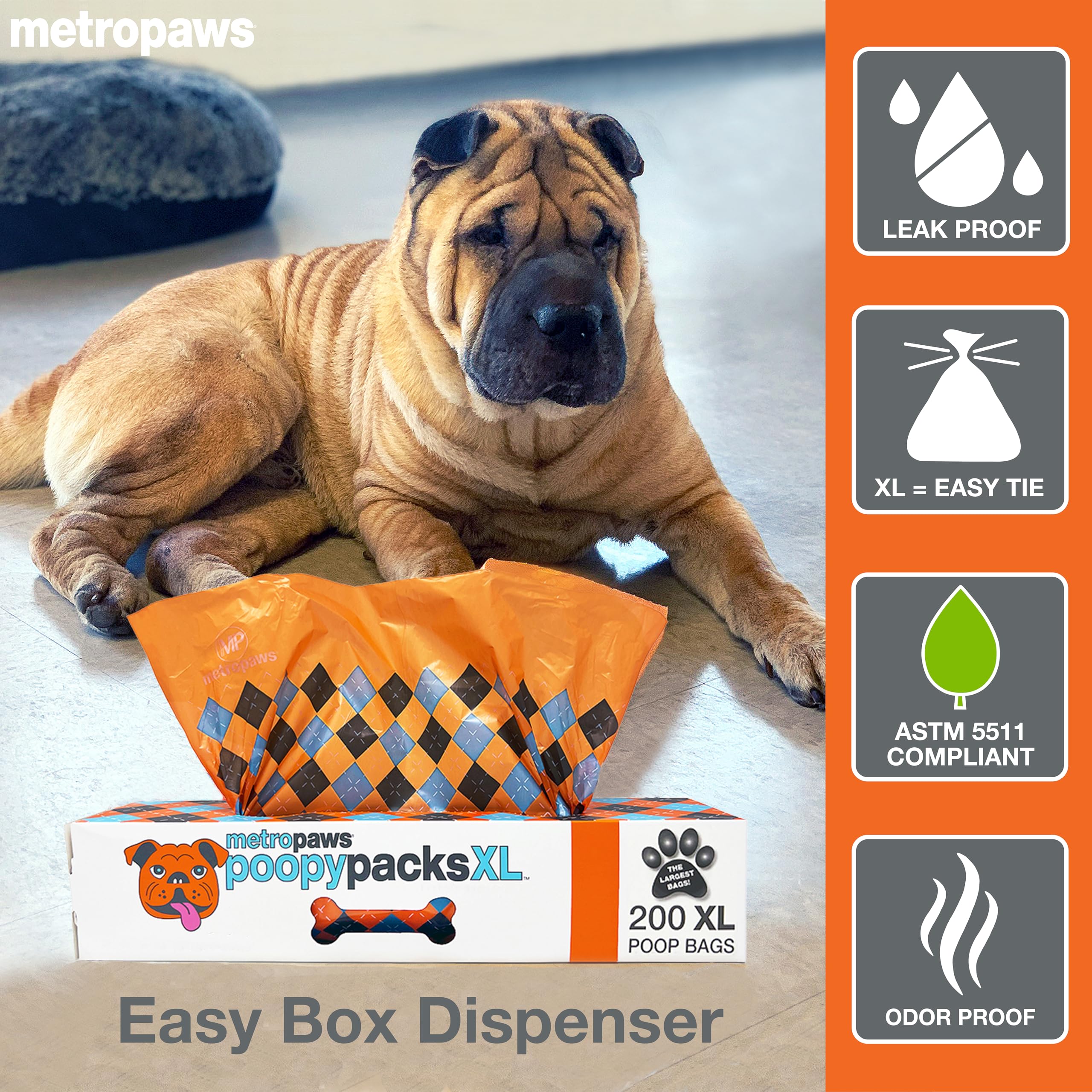 Metropaws Waste Packs Xl - 200 Extra Large Dog Bags, Leakproof, Durable Pet Waste Bags For Easy Cleanup, Ideal For Multi Dog Hou