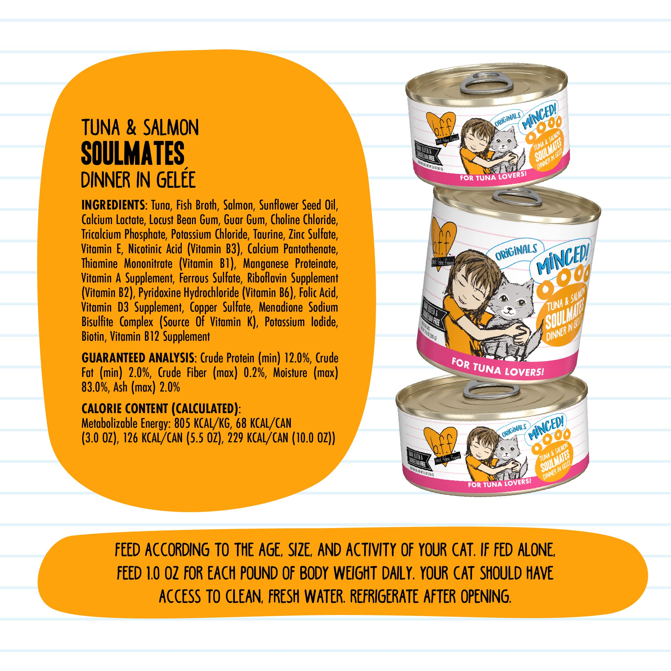 Weruva Best Feline Friend (B.F.F.) Grain-Free Cat Food, Tuna & Salmon Soulmates, 10-Ounce Can (Pack of 12)
