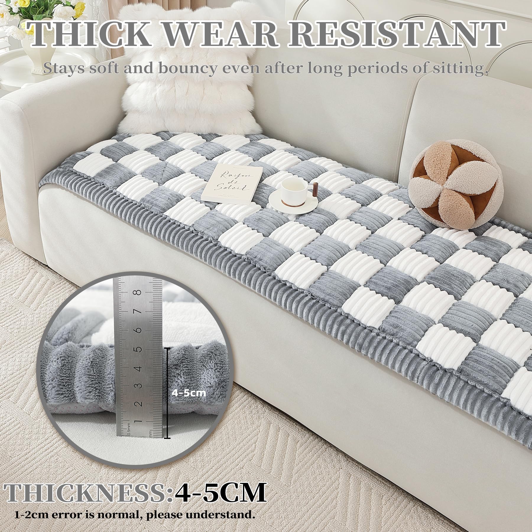 Ostepdecor Dog Couch Cover, Non Slip Sofa Covers Washable, Pet Couch Covers For Sofa, Couch Protector For Dogs Soft Fuzzy Dog Be