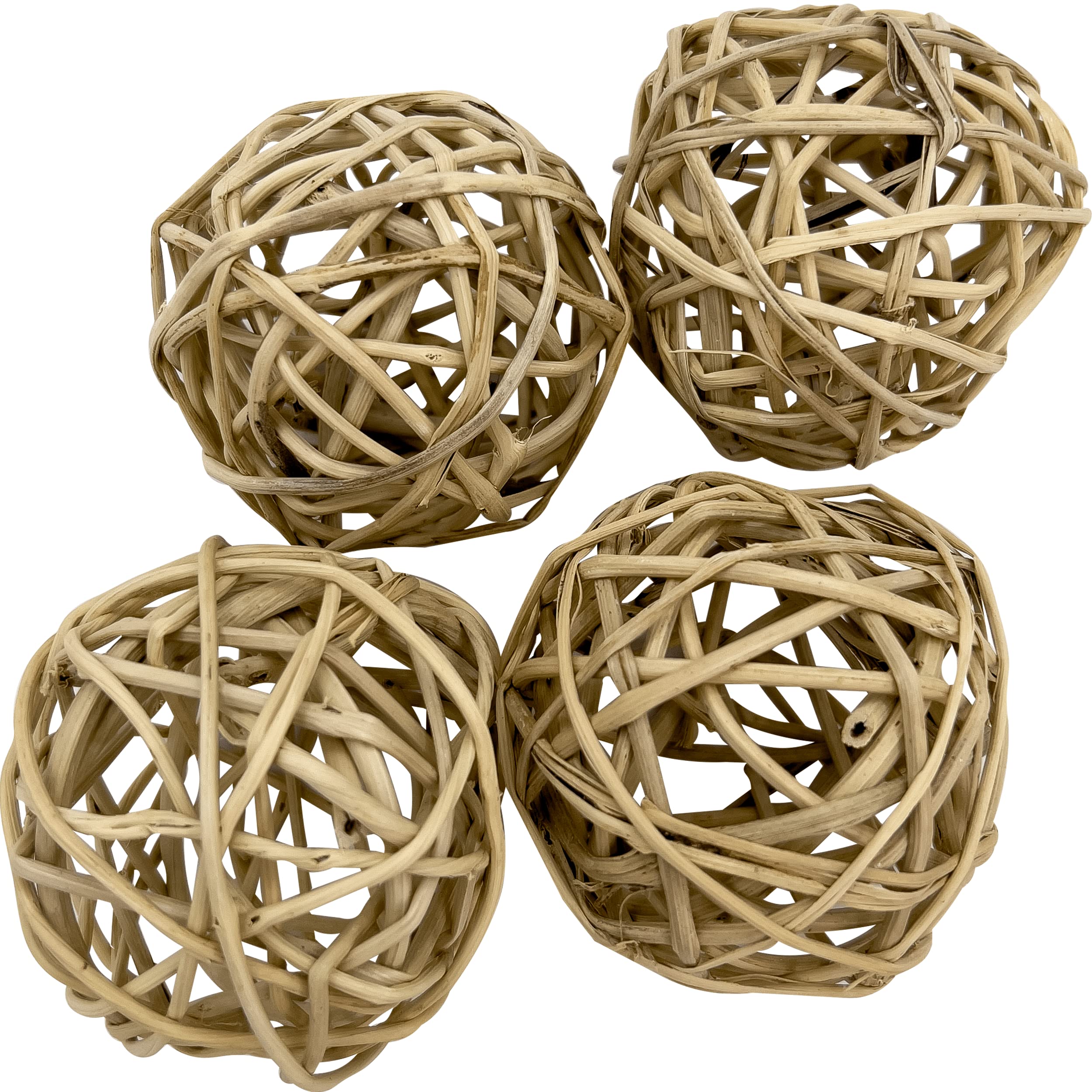 5054 Medium Natural Vine Balls - Handwoven Rattan Vine Balls, Completely Chewable, Lightweight, Delightful Fun For Sm And Med Si