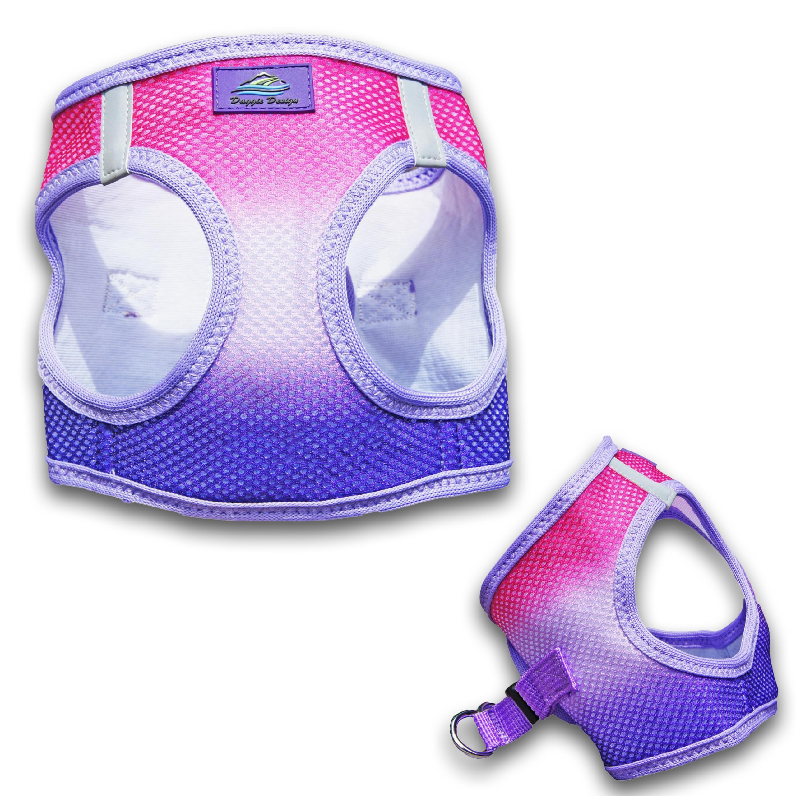 Doggie Design Dog Harness - No Choke Dog Harness, Dog Vest, Mesh Polyester, Pet Harness, Simple Step In And Go Design, Harness For Dog - Raspberry Sundae, L