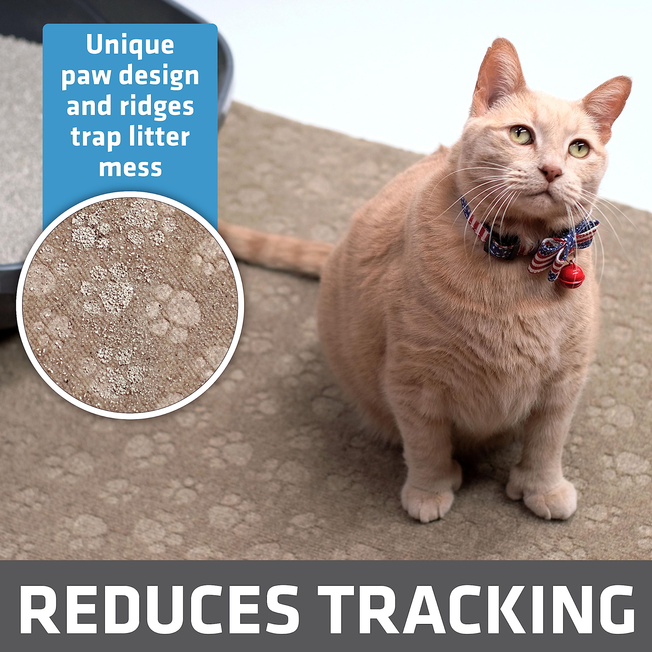 Drymate Premium Cat Litter Trapping Mat (Debossed Paw), Traps Mess From Box, Protects Floors, Urine-Proof, Machine Washable, Soft On Kitty Paws, Absorbent, Waterproof (Usa Made, Recycled Content)