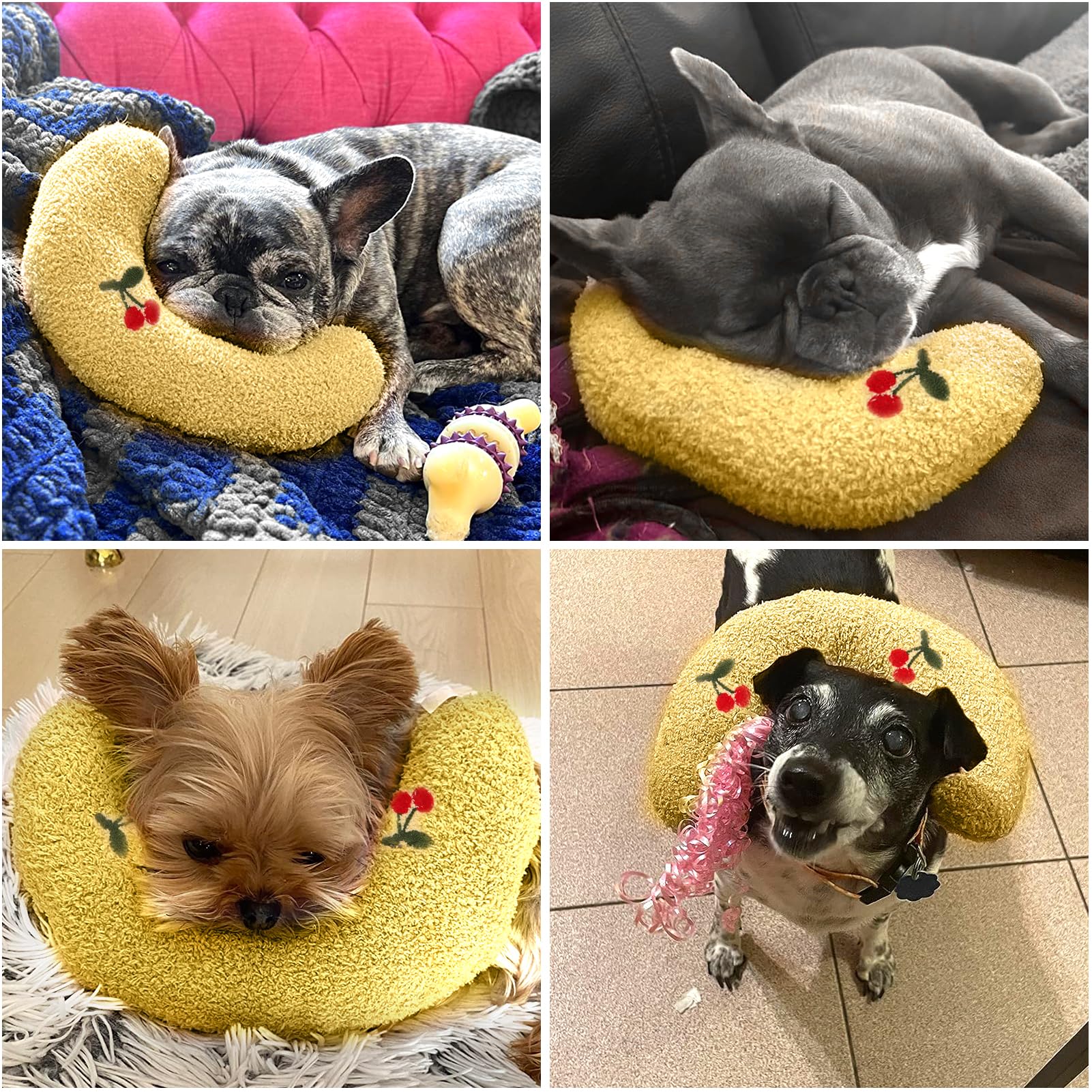 Baborui Large Dog Calming Pillow For Dogs, U Shaped Dog Neck Pillow For Joint Relief Sleeping Improve, Machine Washable Pet Pill