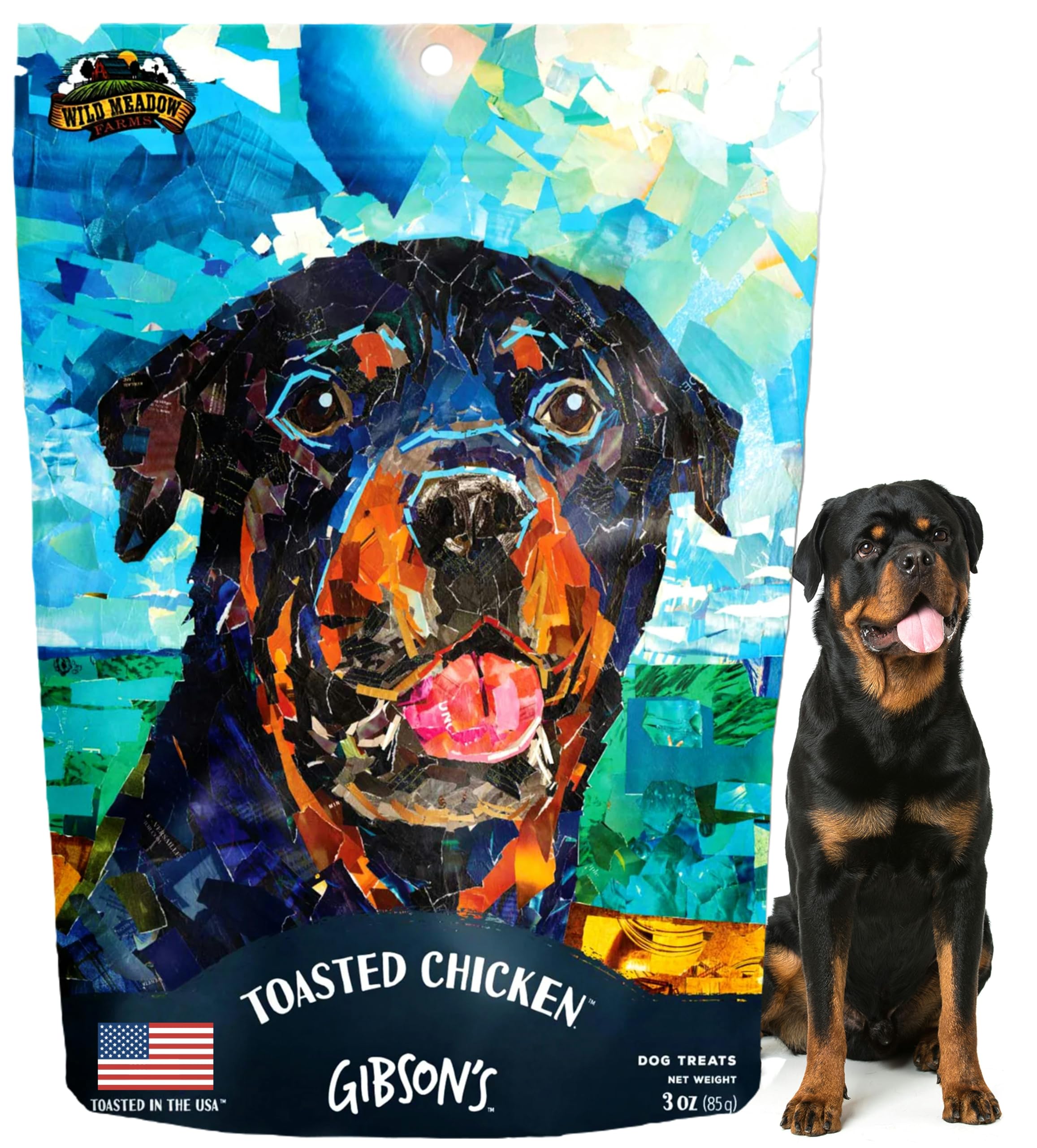 Wild Meadow Farms - Gibsons Toasted Chicken, Soft Jerky Dog Treats, Crafted with Real Meat, Aromatic, and Grain-Free for Traini