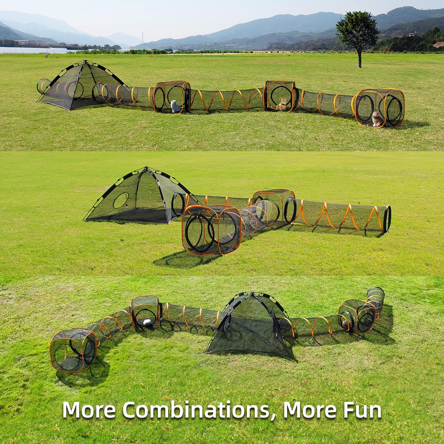 ITENT Cat Tent for Indoor and Outdoor Cat Enclosures(Outdoor, Tunnel, and Playhouse) Cat Playpen X-Large Portable Cat Tunnel Pla