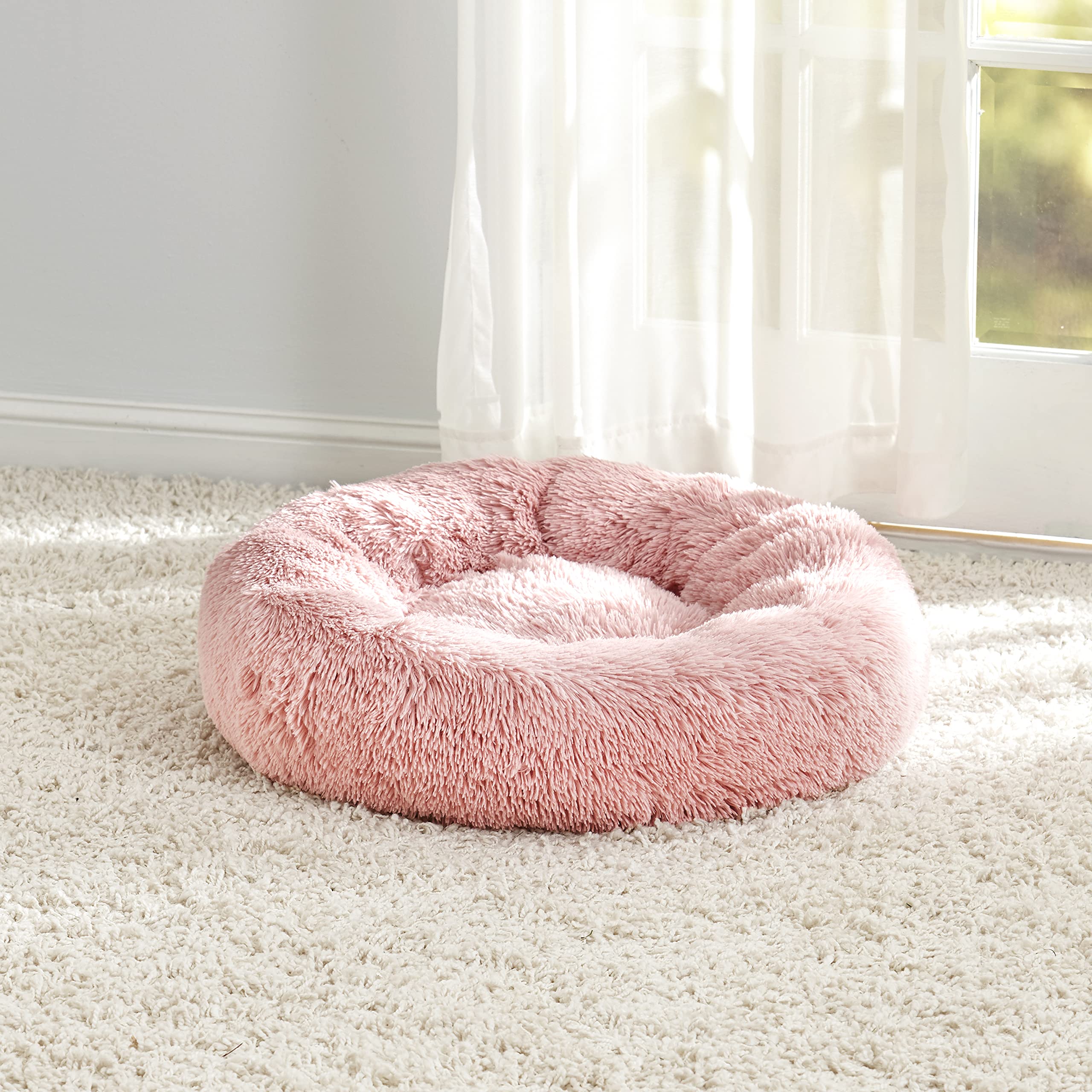 The Lakeside Collection Plush Donut Pet Beds Pink