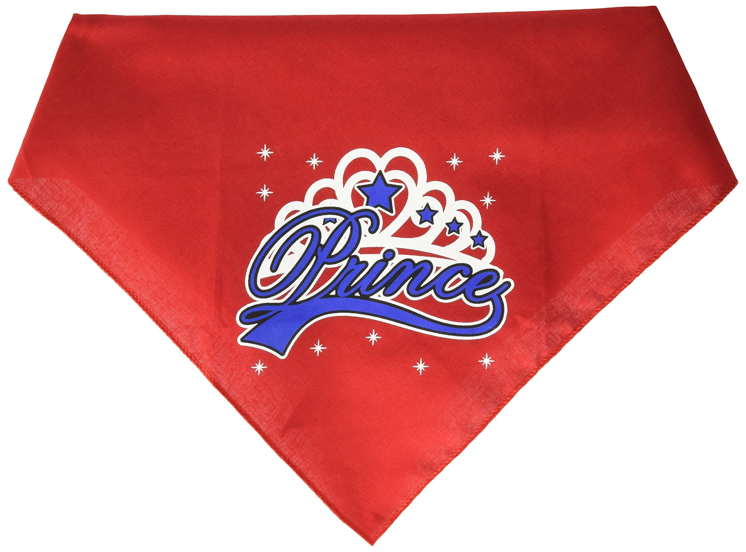 Mirage Pet Products I'm a Prince Screen Print Bandana for Pets, Large, Red
