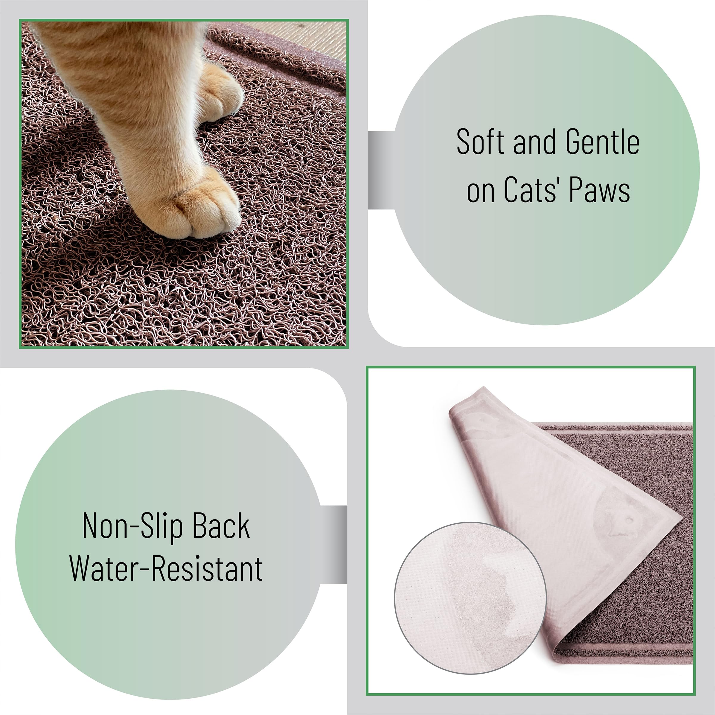 Mr. Pen- Large Cat Litter Mat, 23   x 35   , Brown Cat Litter Box Mat, Cat Litter Mat Litter Trapping Mat, Cat Mats for Litter L