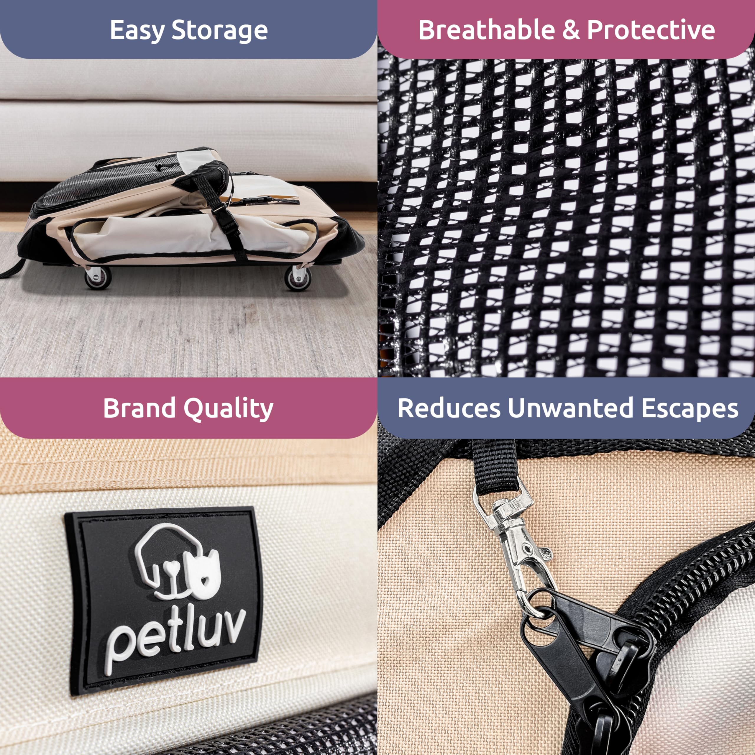 Large Cat Carrier On Wheels & Dog Carrier For 2 Cats Or Medium Dog. Rolling, Soft Sided Pet Carrier For Travel. Collapsible, Por