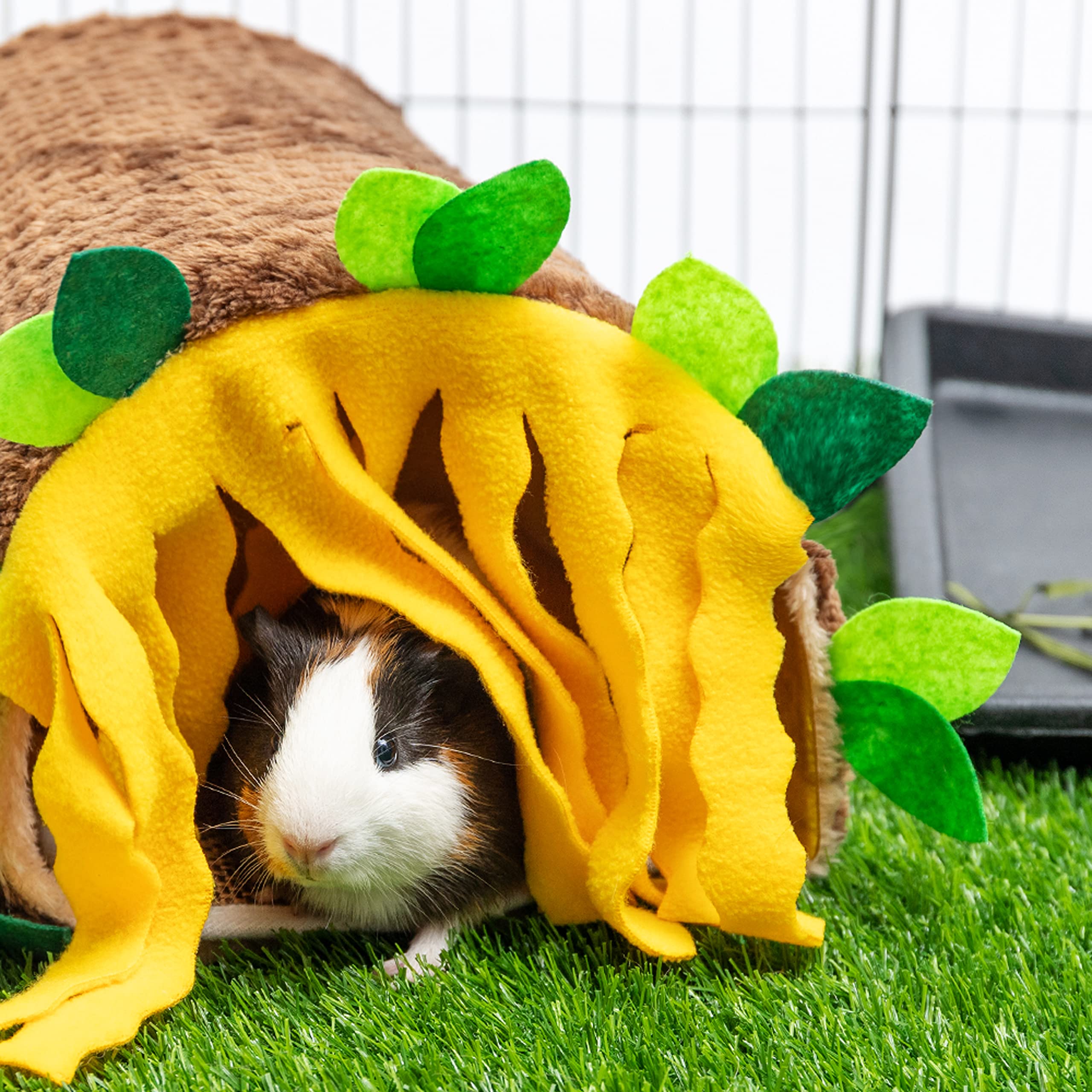 Guinea Pig Hideout - Fleece Tunnel House Cage Accessories For Rat Hamster Hedgehog Chinchilla Small Animal - Playing Sleeping Hu