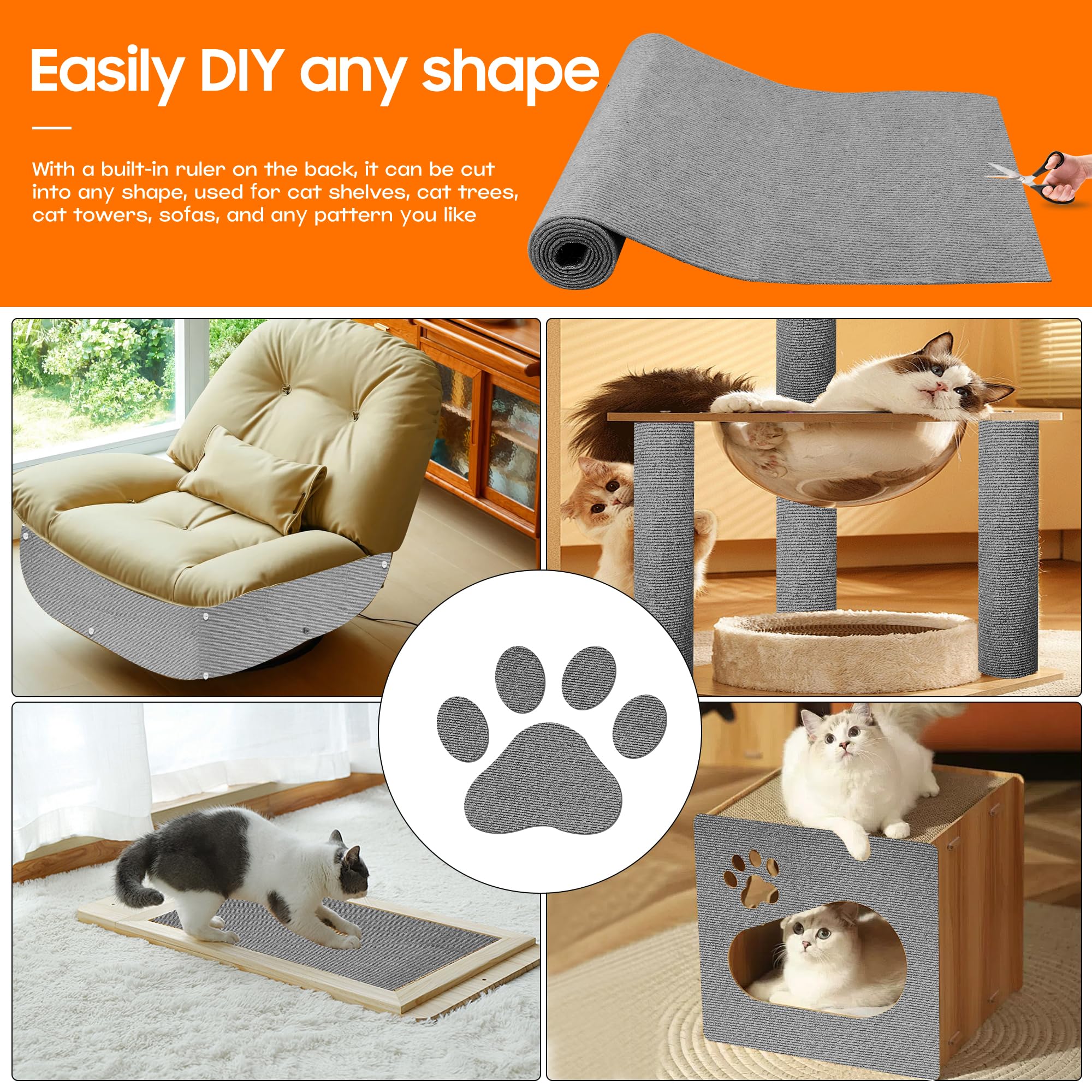 Cat Scratcher Couch Protector - Cat Scratch Furniture Protector For Sofa, Couch Protector From Cat Claws, Cat Scratch Pad & Scra