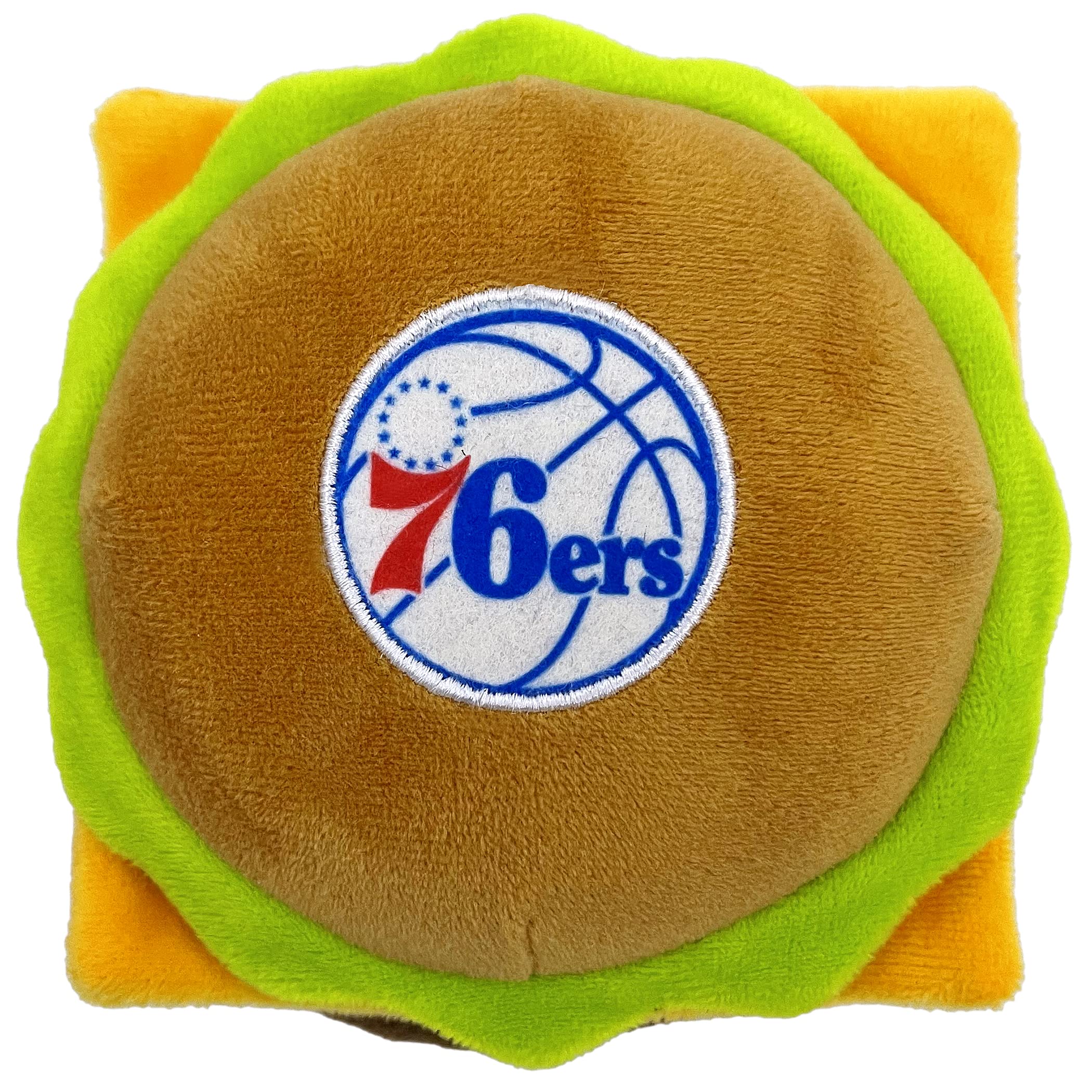 Pets First Nba Philadelphia 76Ers Cheese Burger Plush Dog & Cat Squeak Toy - Cutest Stadium Hamberger Snack Plush Toy For Dogs &