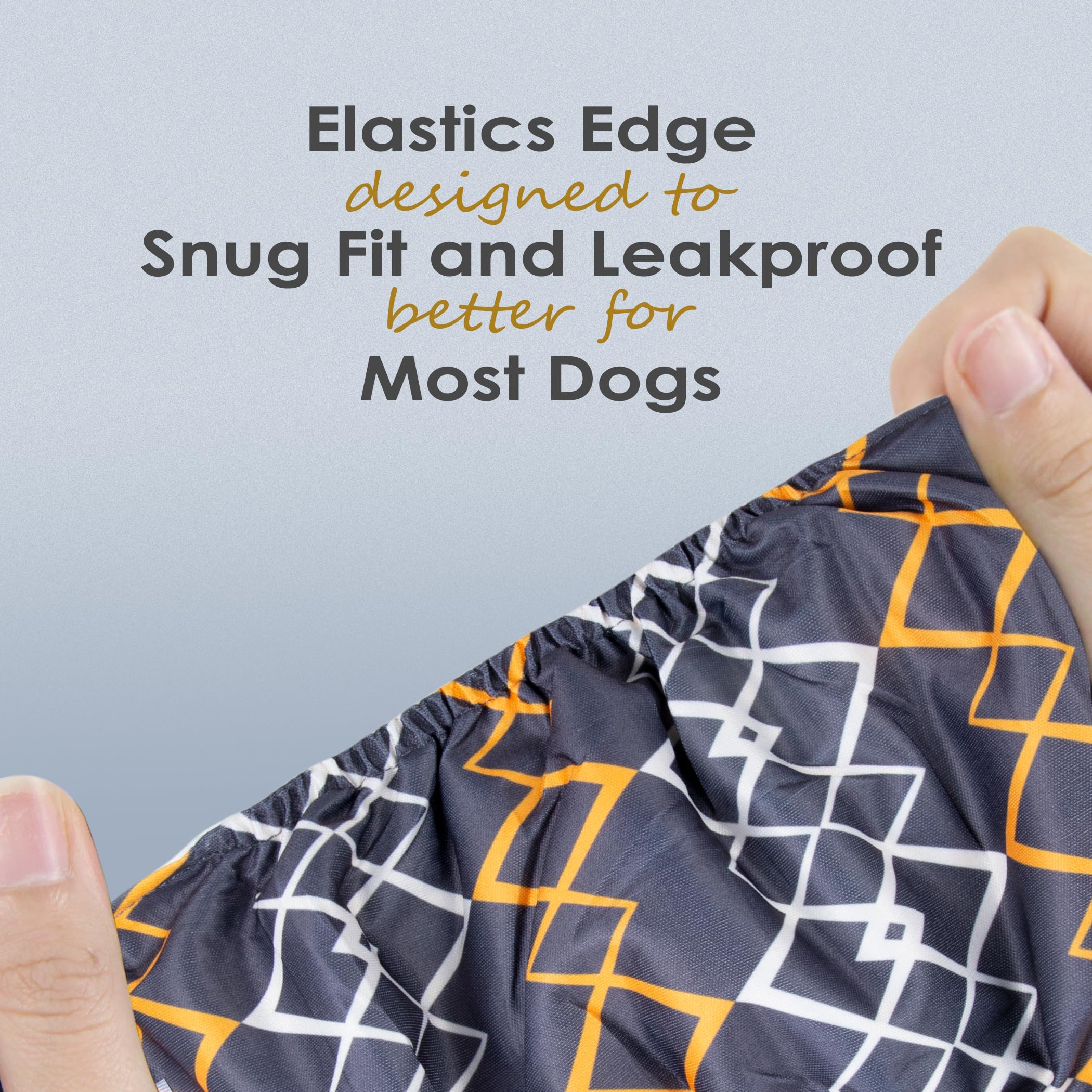 Wegreeco Washable Male Dog Belly Band (Stylish Pattern)- Pack Of 3 - Washable Male Dog Belly Wrap, Dog Diapers Male (Black Geometric, Xx-Large)