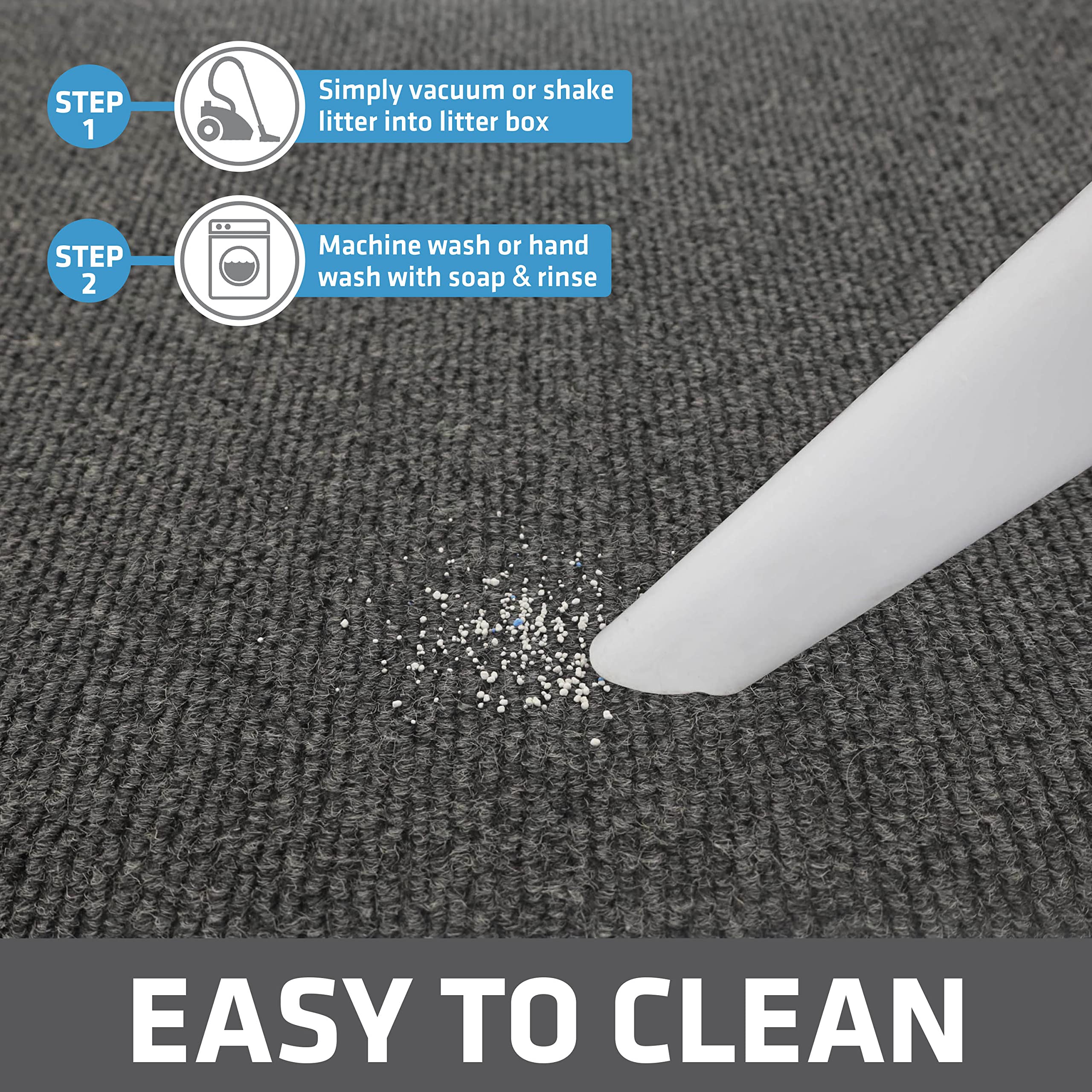 Drymate Jumbo Plush Cat Litter Trapping Mat, Contains Mess From Box For Cleaner Floors, Urine-Proof, Soft On Kitty Paws -Absorbe