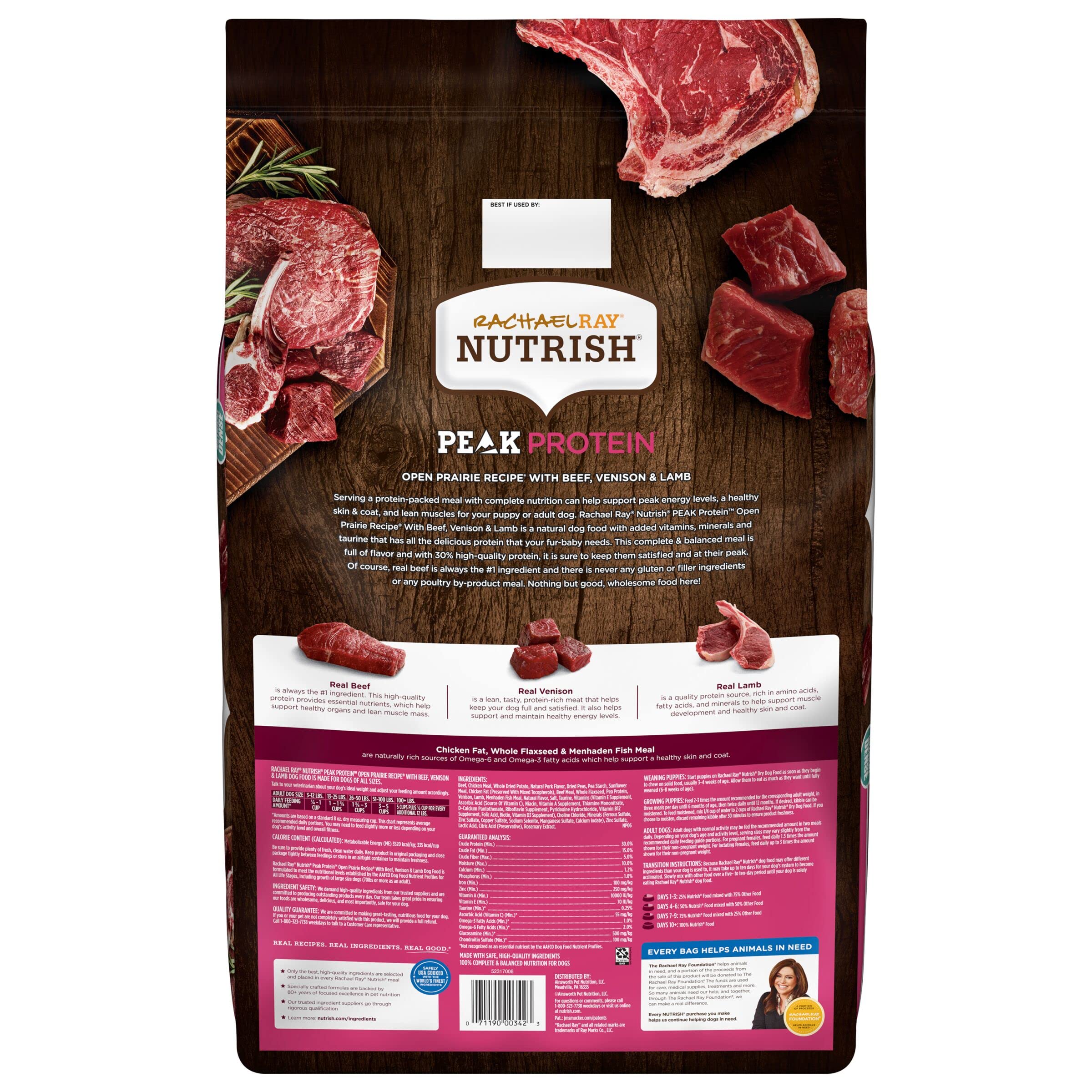 Nutrish High Protein Beef, Potato & Peas Recipe with Venison & Lamb Dry Dog Food, 23 lb. Bag (Rachael Ray)