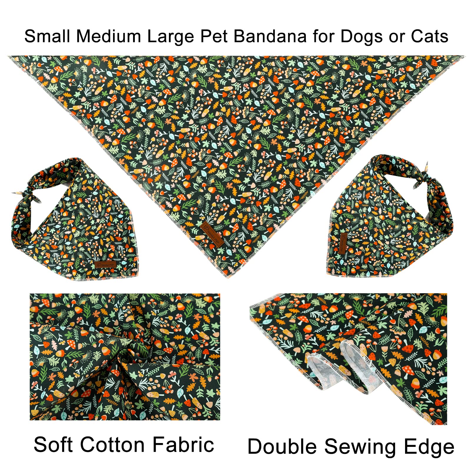 Fall Dog Bandana, Up Urara Pup Puppy Bandana For Small,Medium Dog, Comfortable Cotton Triangle Bid Scarf Dog, Pet Kerchief For G