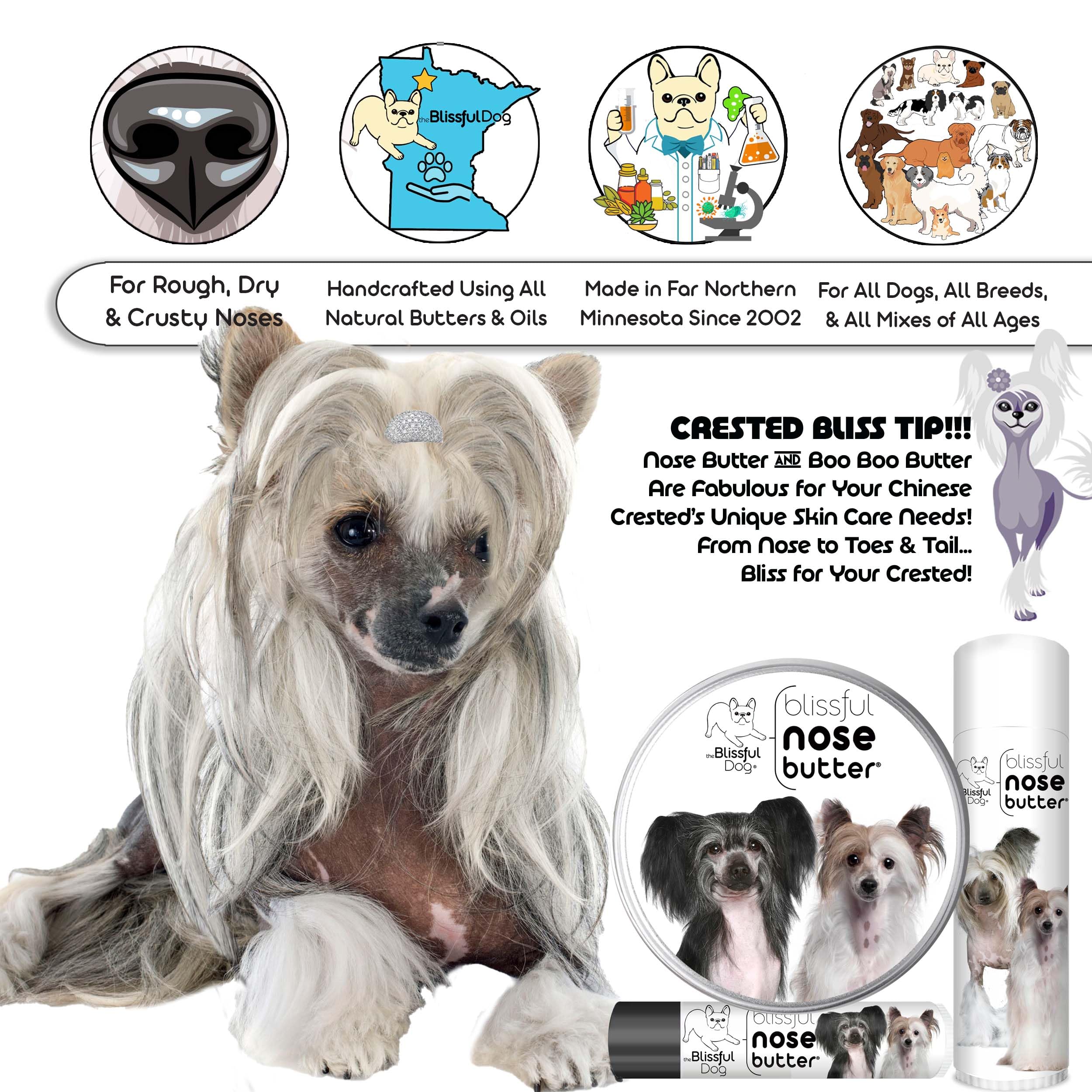 The Blissful Dog Chinese Crested Unscented Nose Butter, 2-Ounce