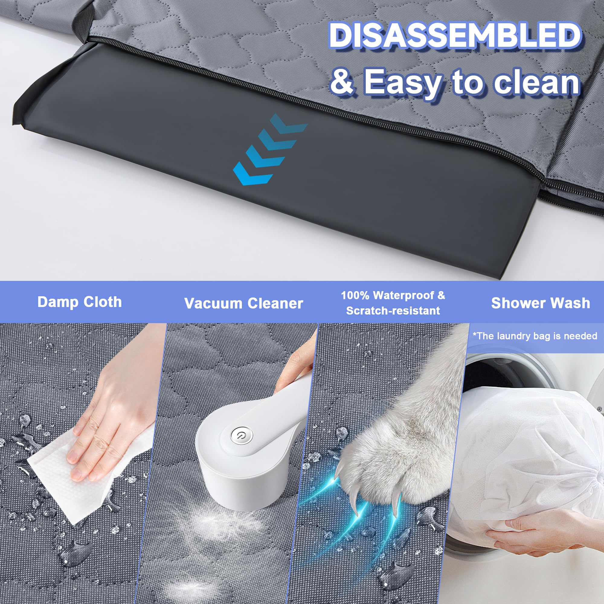 Spacocld Dog Car Seat Cover - Hard Bottom With Mesh Window, Fits Back Seat Of Trucks & Suvs, Holds 400 Lbs, Waterproof