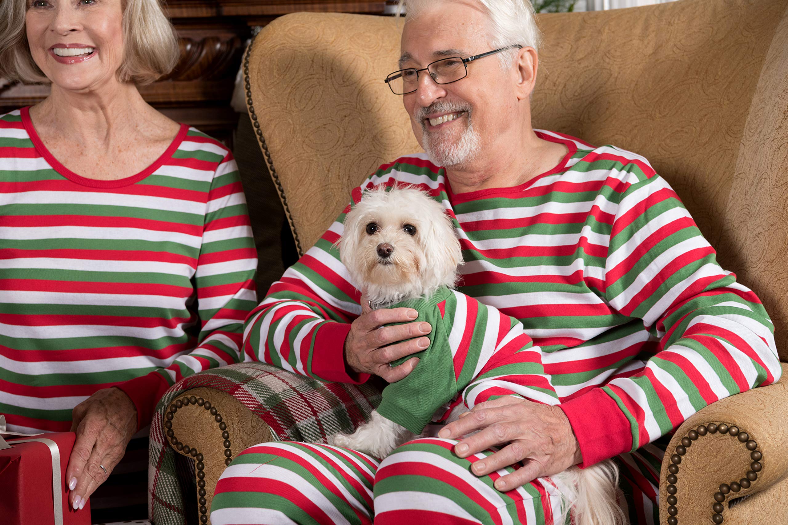 Leveret Matching Dog Pajamas Christmas Pjs 100% Cotton Red/White/Green Size X-Small