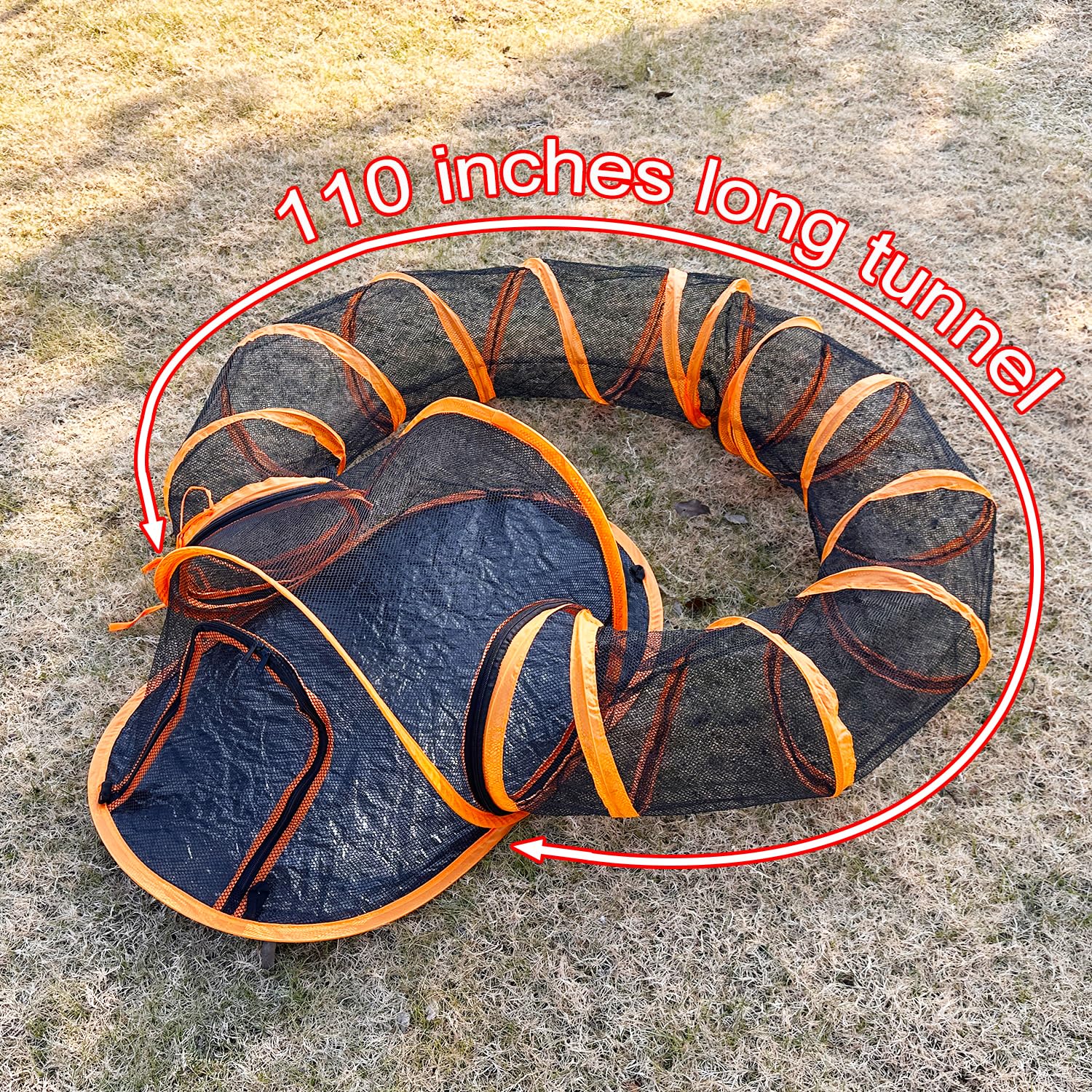 Heyhome Small Animal Playpen Cat Tent For Outside Indoor Pet Enclosure Playground With Waterproof Bottom & Fun Circle Play Tunne