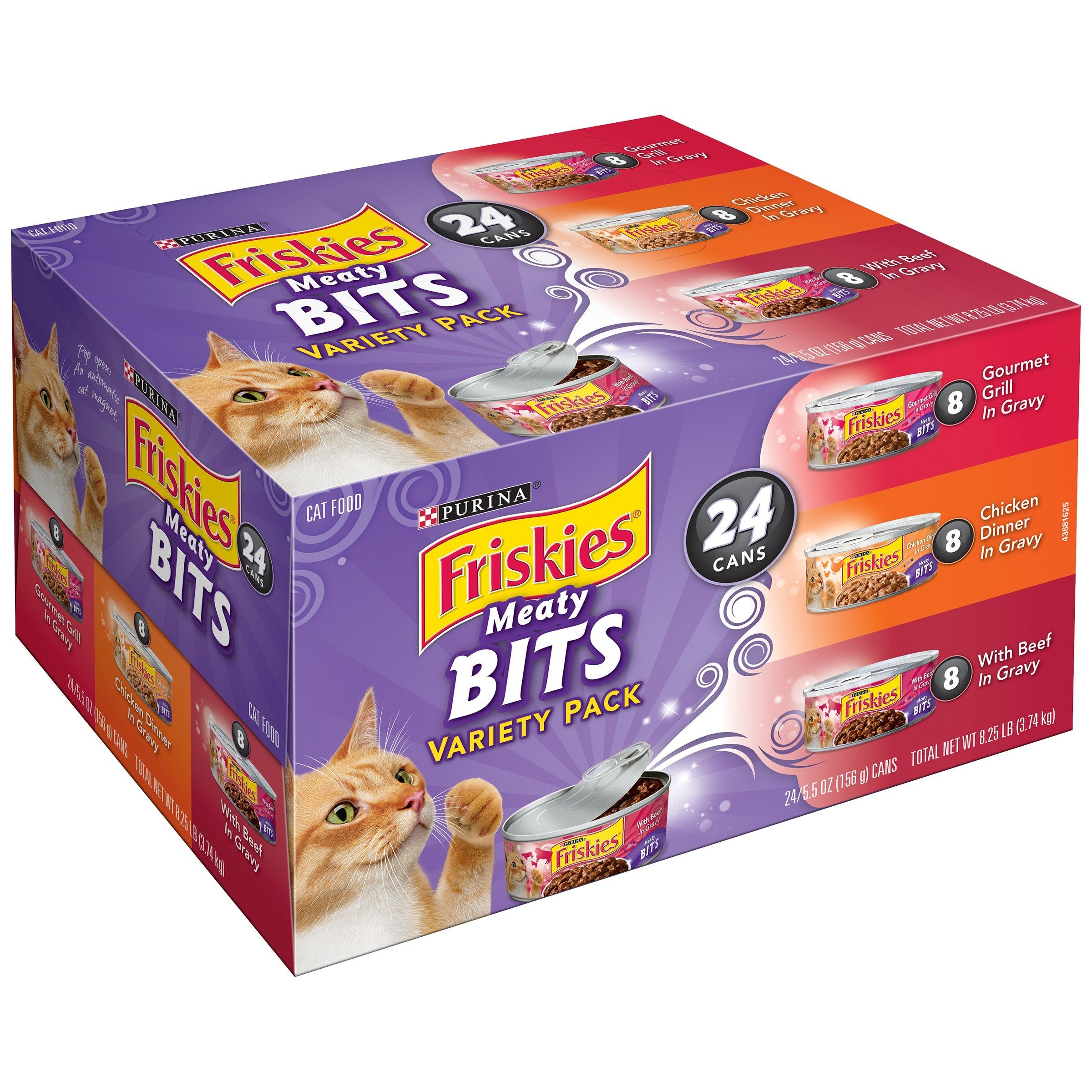 Friskies Wet Cat Food, Meaty BitsVariety Pack, (24) 5.5 Oz Cans