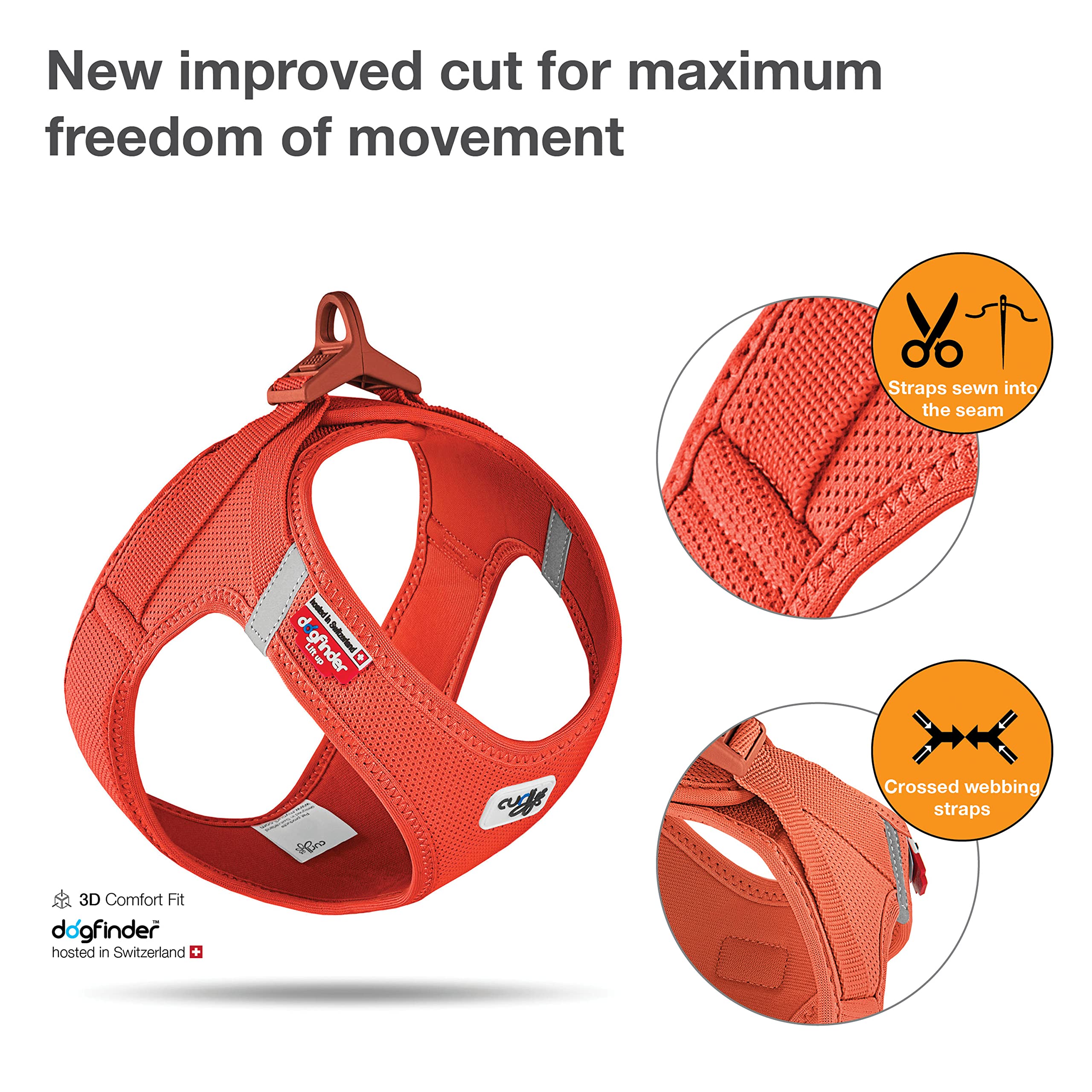 Vest Harness Curli Clasp Air-Mesh Sun Orange L