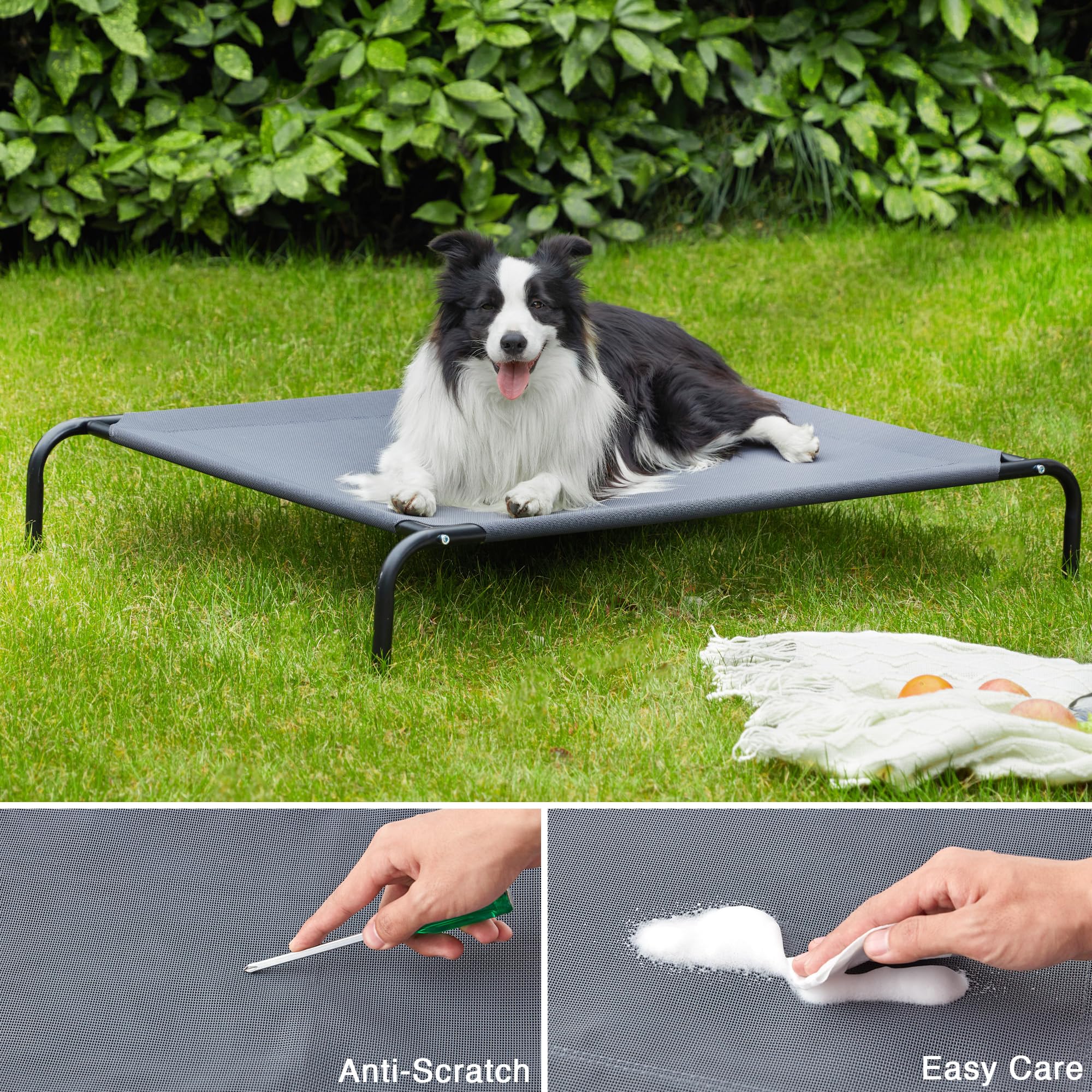 Love'S Cabin Elevated Cooling Dog Bed For Large Dogs, Portable Indoor & Outdoor Raised Pet Dog Cat Cot, Durable Summer Frame Wit