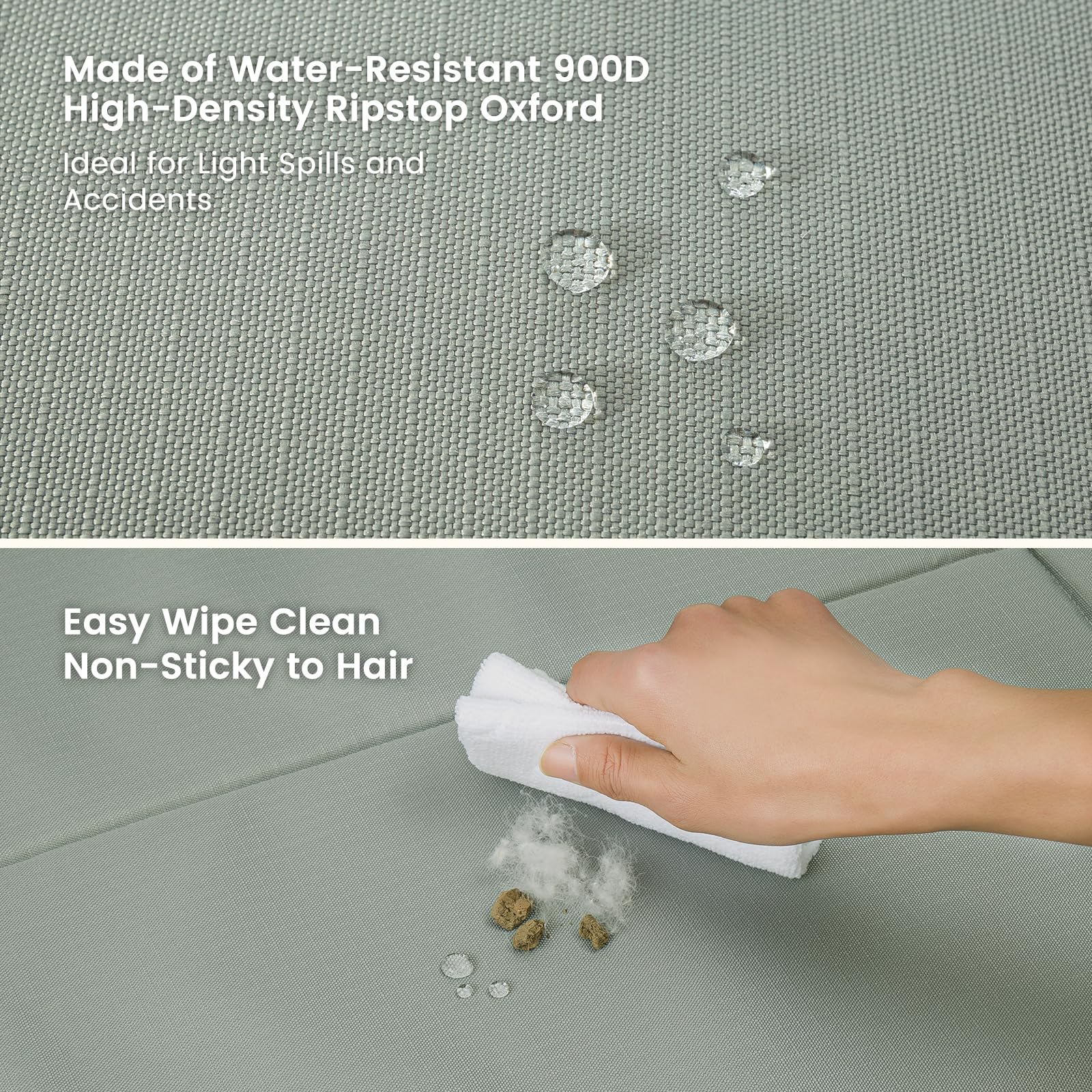 Miguel Outdoor Waterproof Dog Bed For Metal Dog Crates Water-Resistant Ripstop Oxford All Weather Pet Mat Durable Easy Wipe Clean Travel Indoor Outdoor Puppy Bed(42Inch Dog Crate,Gray)