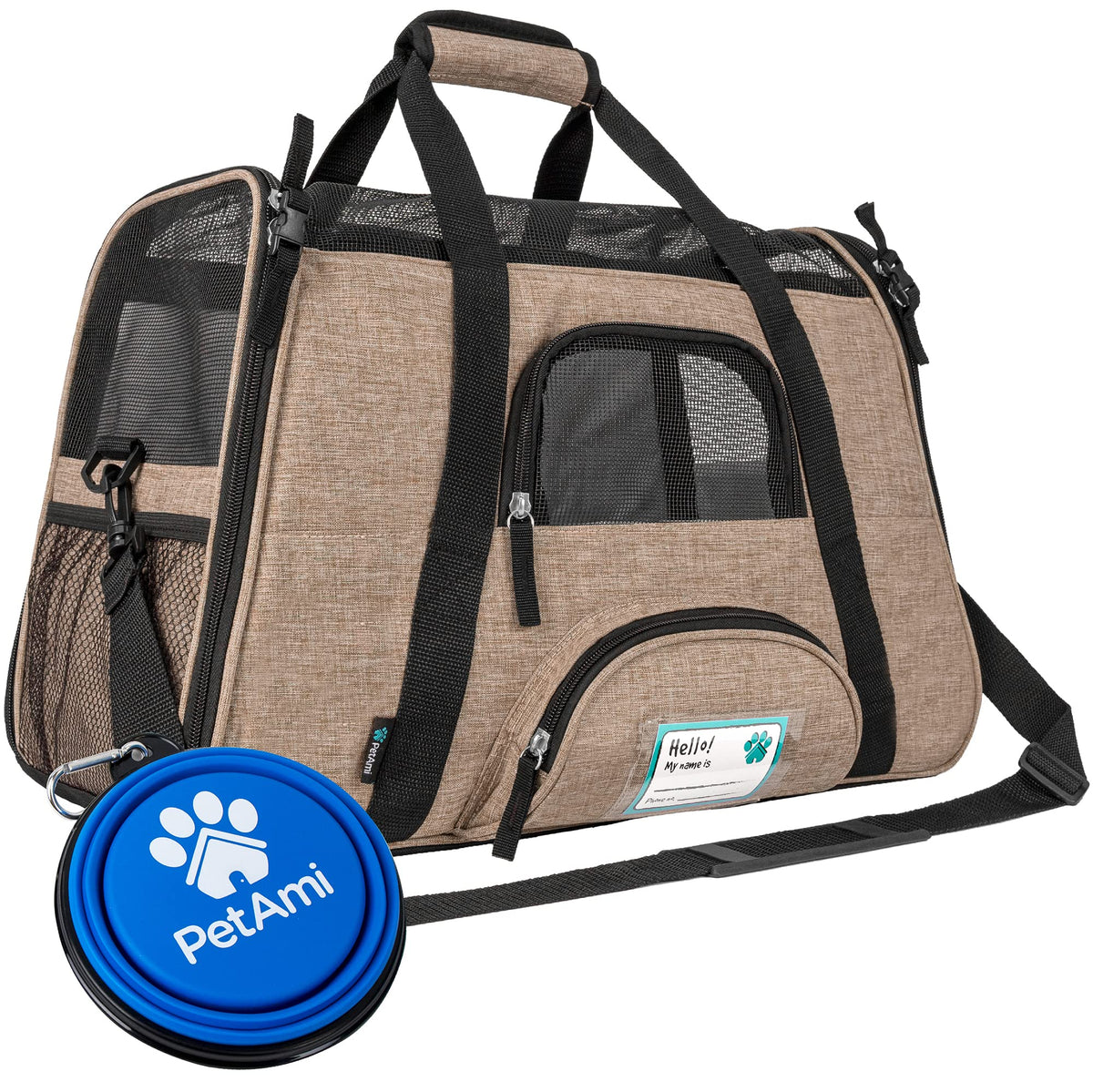 Petami Airline Approved Pet Carrier For Cat, Soft Sided Dog Carrier For Small Dog, Cat Travel Supply Accessories Indoor Cat, Ventilated Carrying Bag Medium Large Kitten Puppy, Small Heather Taupe