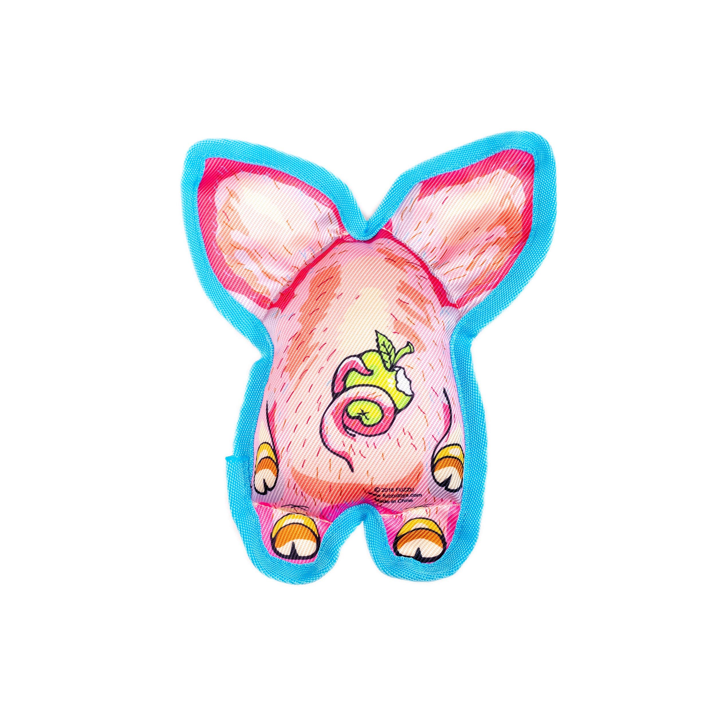 Fuzzu Durable Dog Toy With Squeaker - Floppy Tough Chew Toy, All Ears - Pignatius, Small Inch