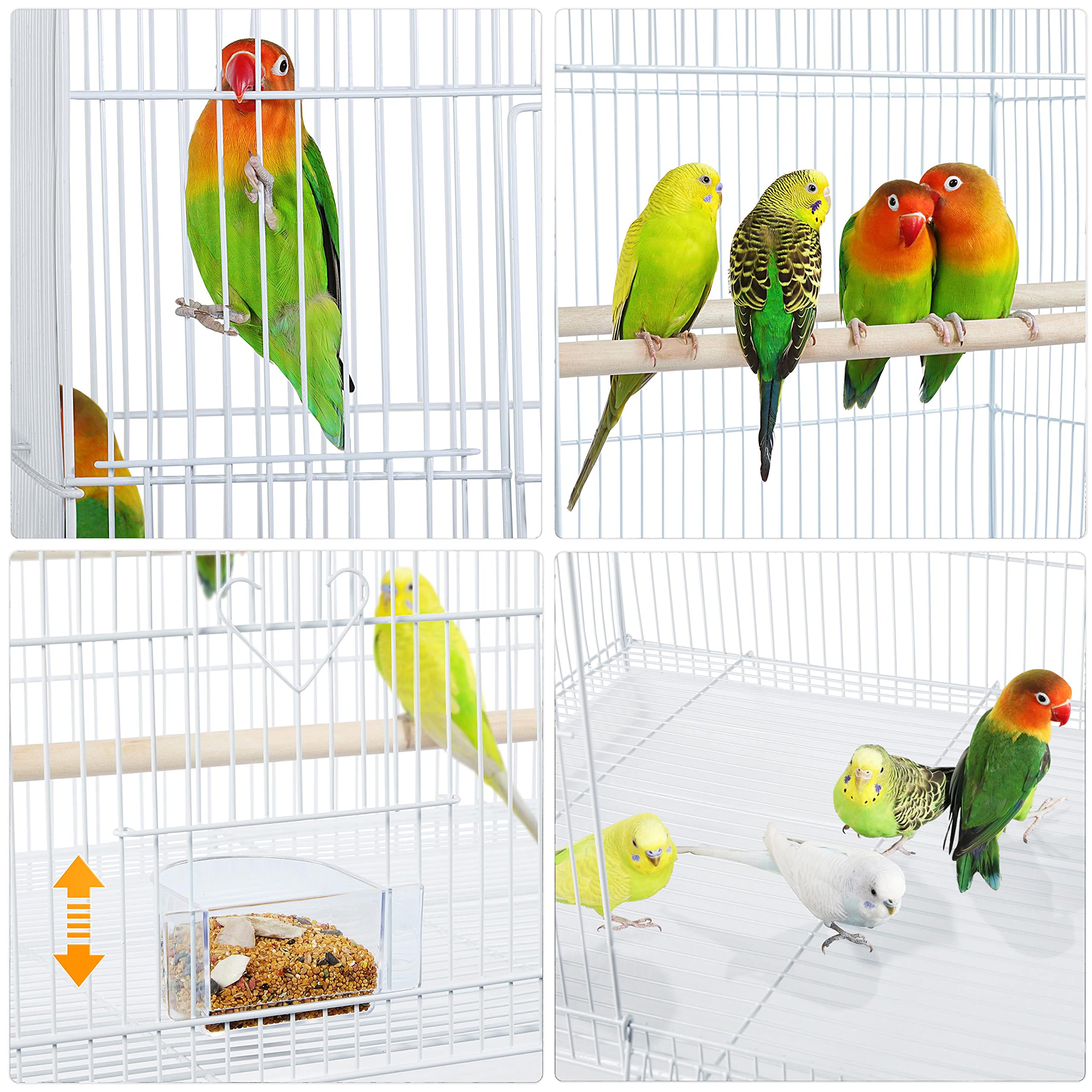 Yaheetech 30-inch 2 Pack Stackable Flight Bird Cages for Parakeets Cockatiels Conures Finches Budgies Lovebirds Canaries Small B
