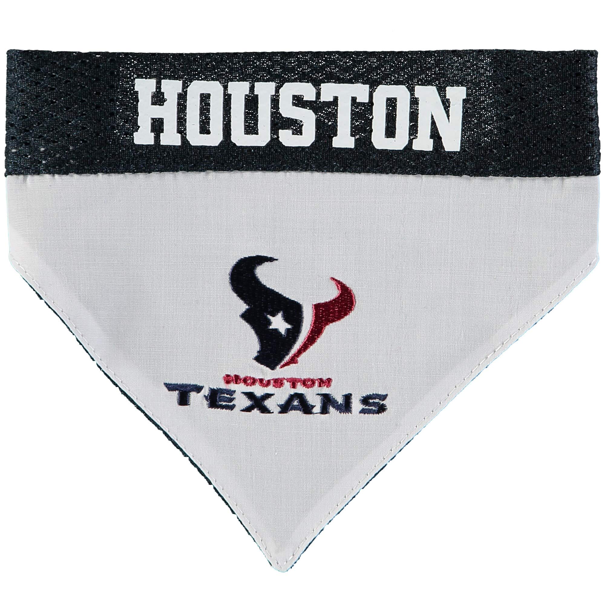 Pets First NFL DOG BANDANA - HOUSTON TEXANS REVERSIBLE PET BANDANA. 2 Sided Sports Bandana with a PREMIUM Embroidery TEAM LOGO, 