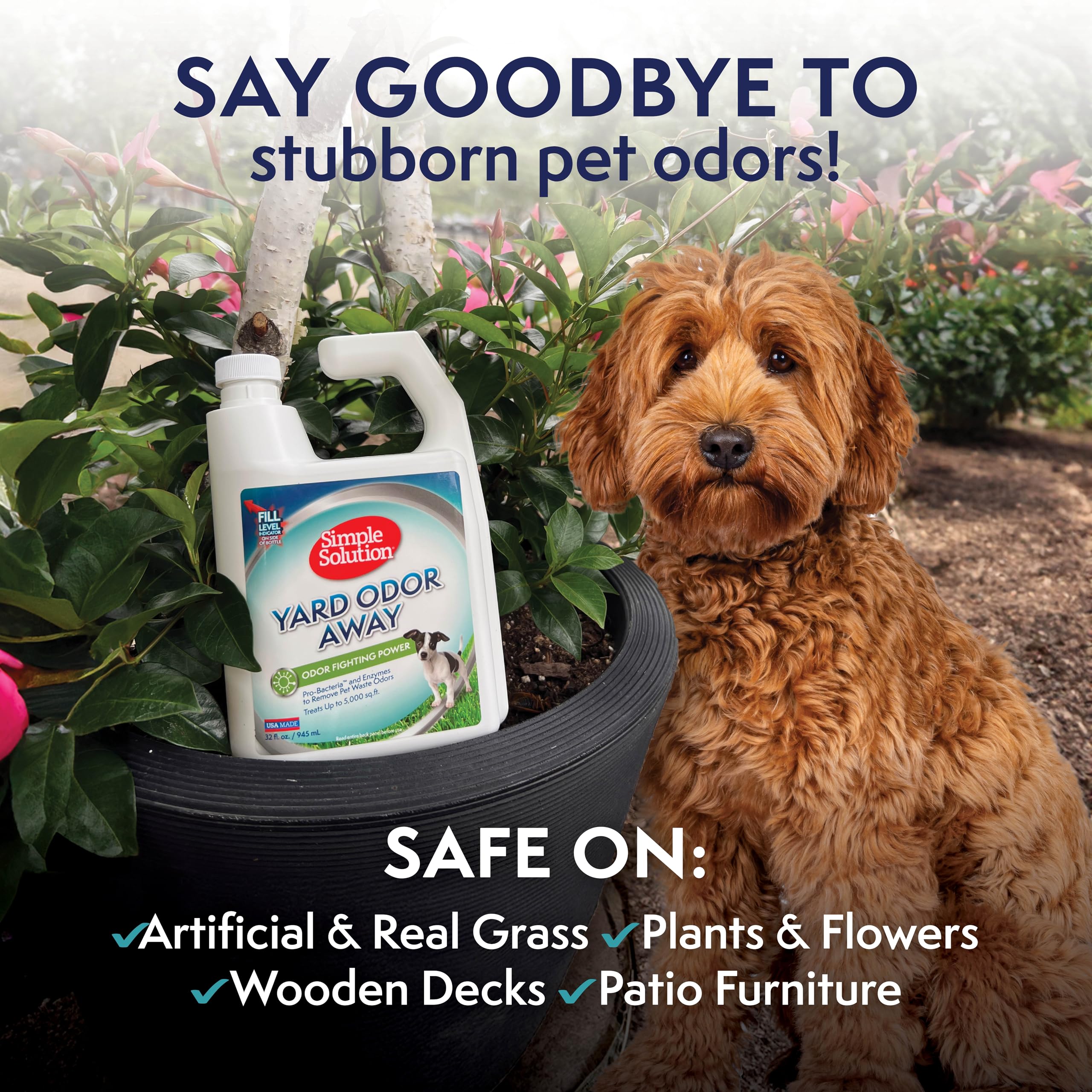 Simple Solution Yard Odor Away! Hose Spray Concentrate | Pet Odor Eliminator for Outdoors | 32 oz