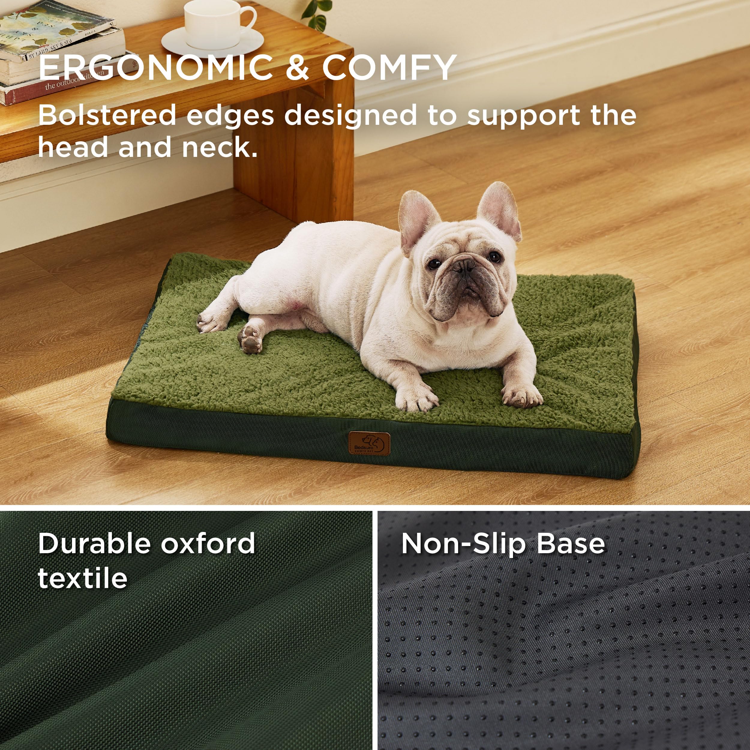 Bedsure Dog Bed Medium Size Dog - Orthopedic Waterproof Puppy Beds With Removable Washable Cover, Egg Crate Foam Pet Mat, Suitab