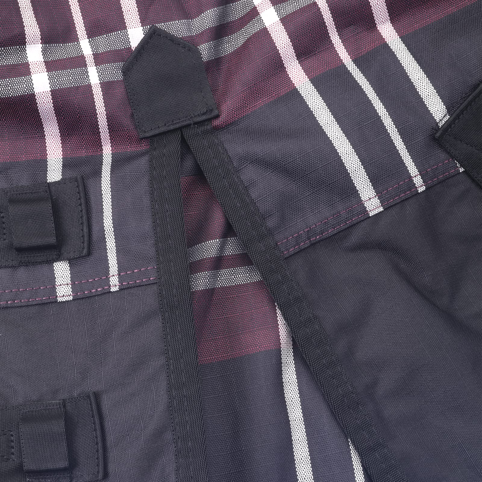 600 Denier Ripstop Poly Waterproof Miniature Horse Sheet, 0G Fill Light Weight Mini Horse Turnout Rain Sheet Redplaid 39