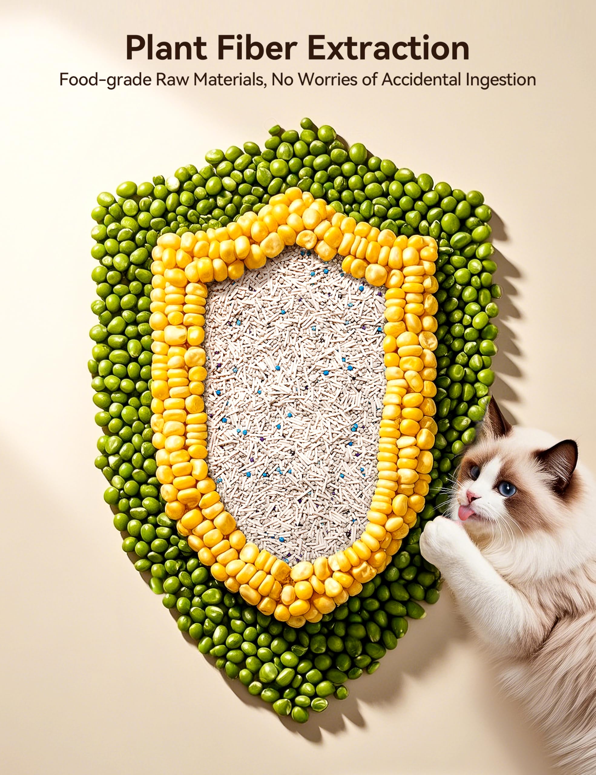 Meowant 5-in-1 Mixed Cat Litter, Natural Bentonite Tofu Clumping Cat Litter, Ultra Absorbent, Fast Clumping, Dust-Free, Odor Con