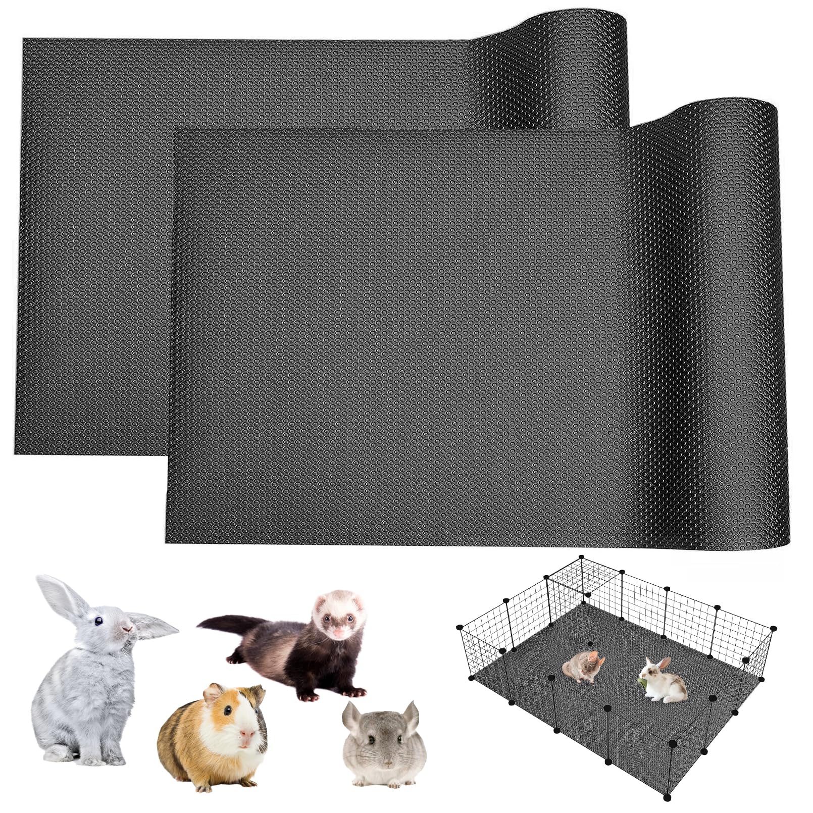 Bnosdm 2 Pcs Waterproof Guinea Pig Cage Liner Washable Rabbit Bedding Liners Reusable Small Animals Pads Playpen Mats For Guinea