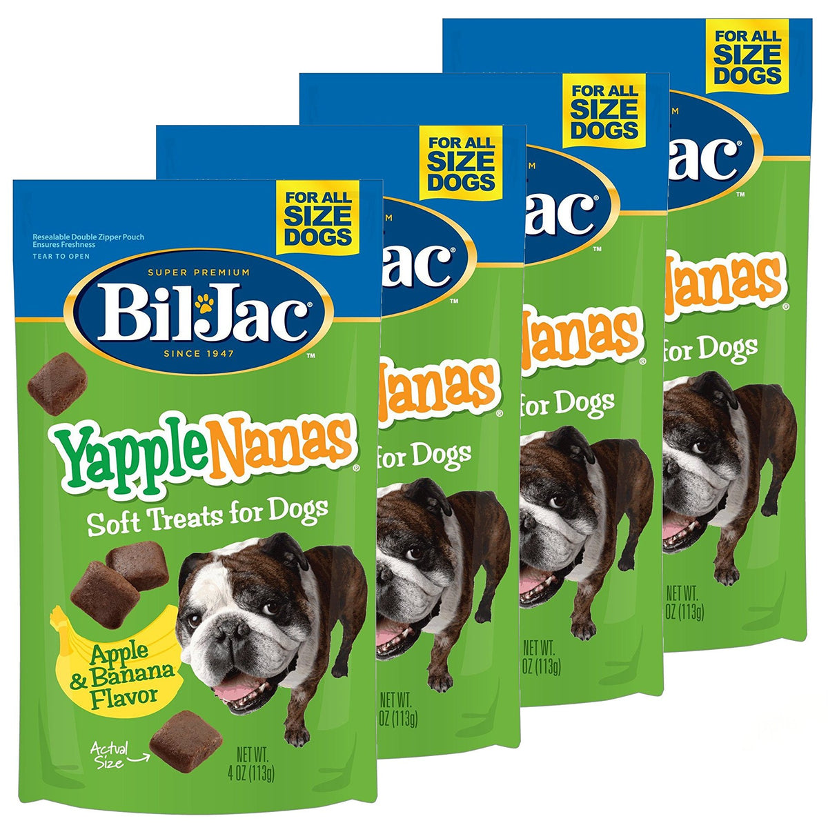 Bil-Jac Yapple-Nanas Dog Treats 4 Oz, 4 Pack